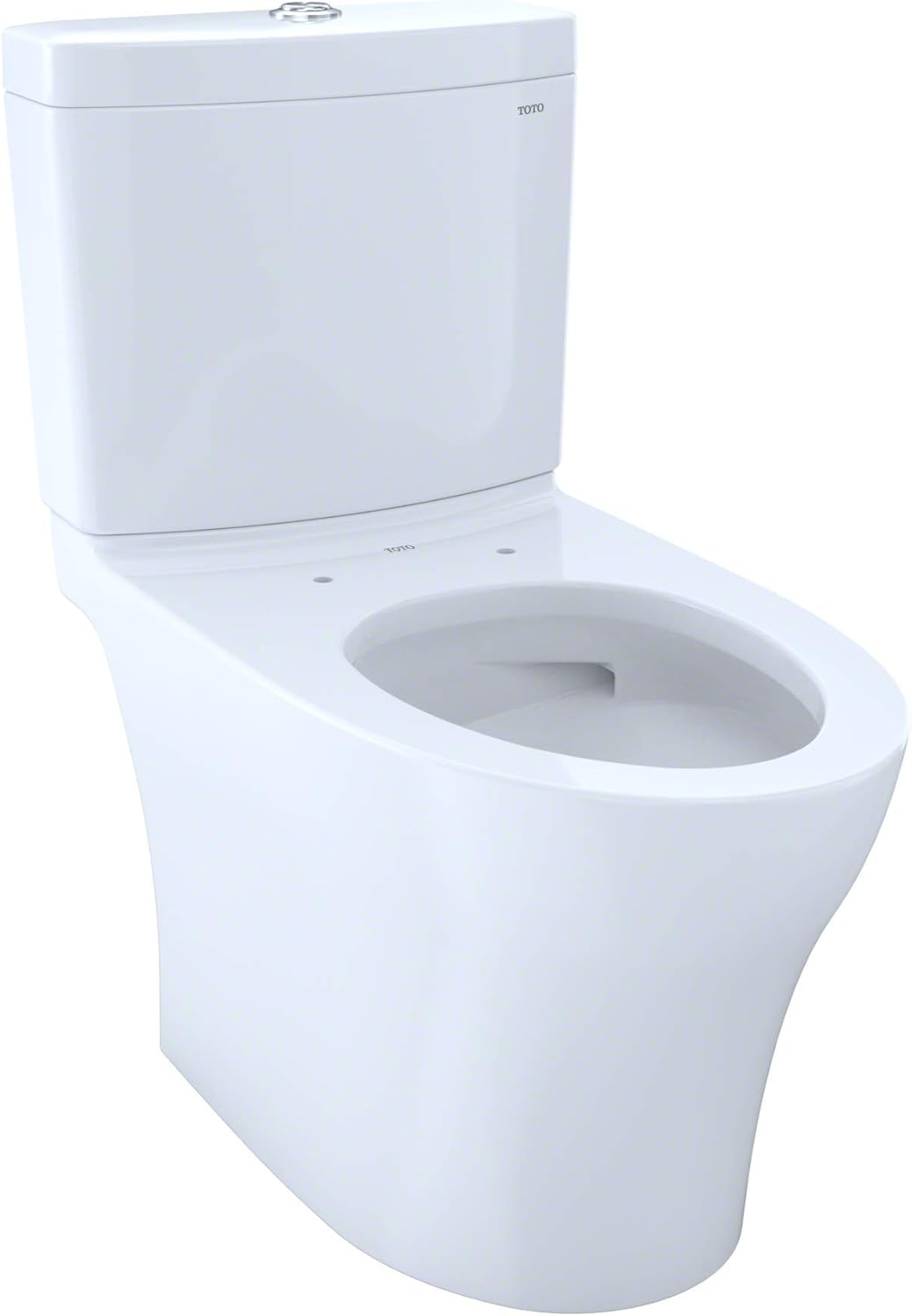 TOTO Aquia IV Two-Piece Elongated Dual Flush 1.28 and 0.9 GPF Skirted Toilet with CEFIONTECT, Cotton White - CST446CEMGN#01