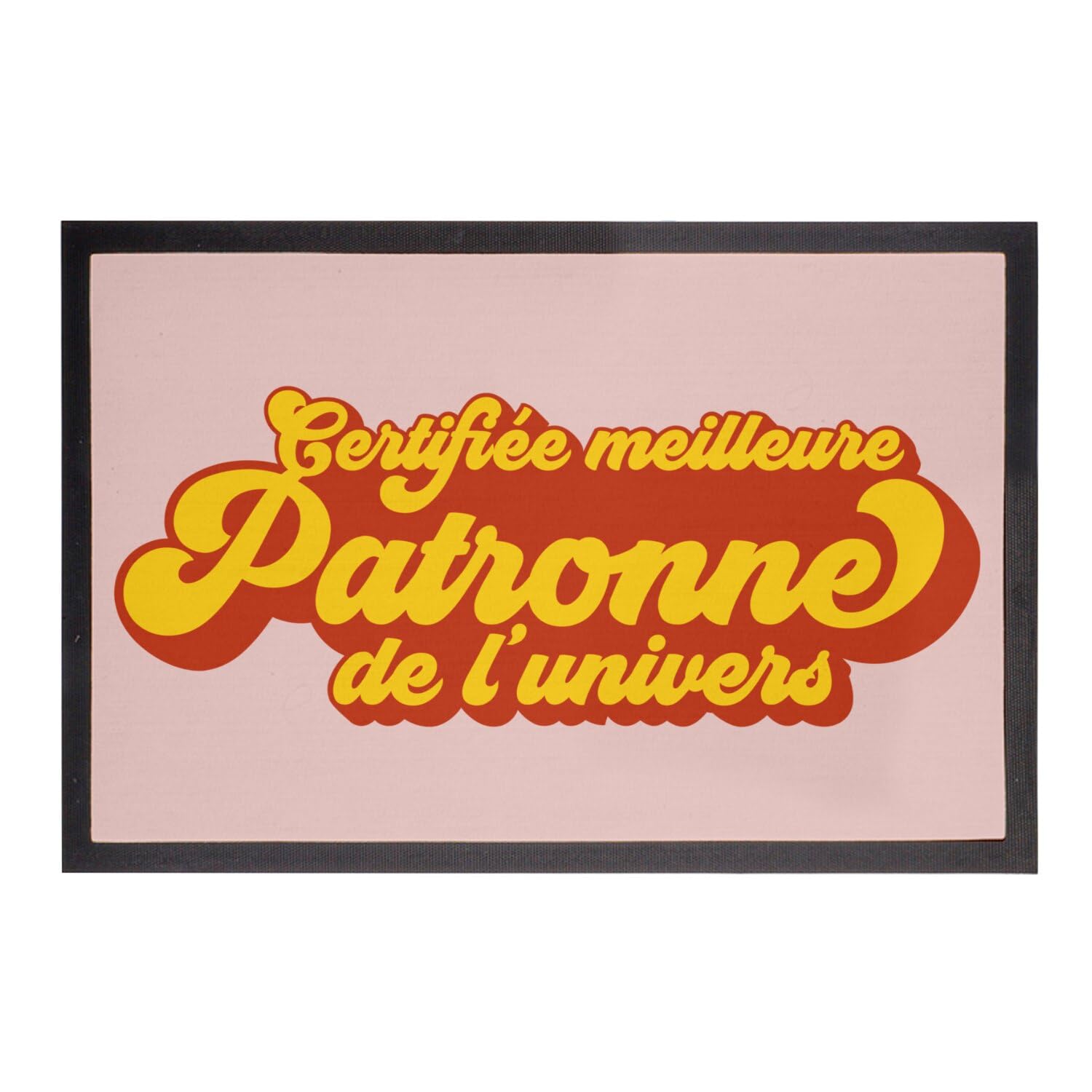 Paillasson rose 60x40cm - Cadeau Meilleure Patronne de l'univers