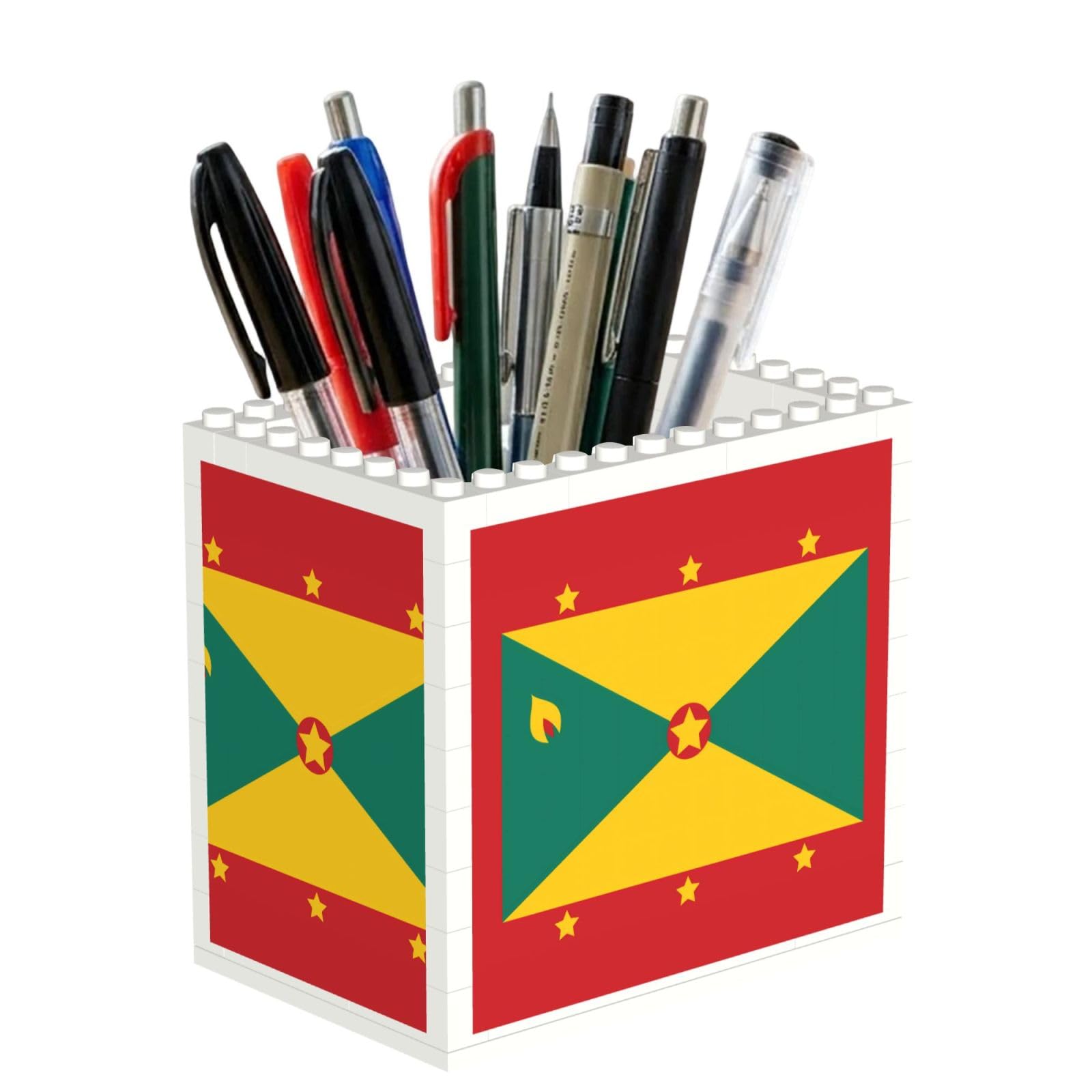 SXZVVBN Flag of Grenada Building Block Desk Tidy ABS Organiser