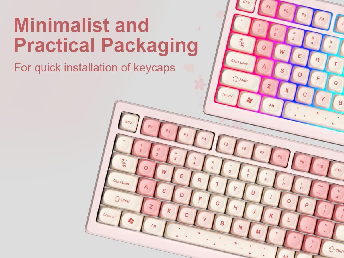 MOA Tastenkappen 75 Prozent, 133 Tasten Dye-Sublimation, individuelles PBT-Tastenkappenset ASIN US für 61/64/68/84/87/100/104/108 Cherry MX Mechanische Tastatur (nur Tastenkappen)