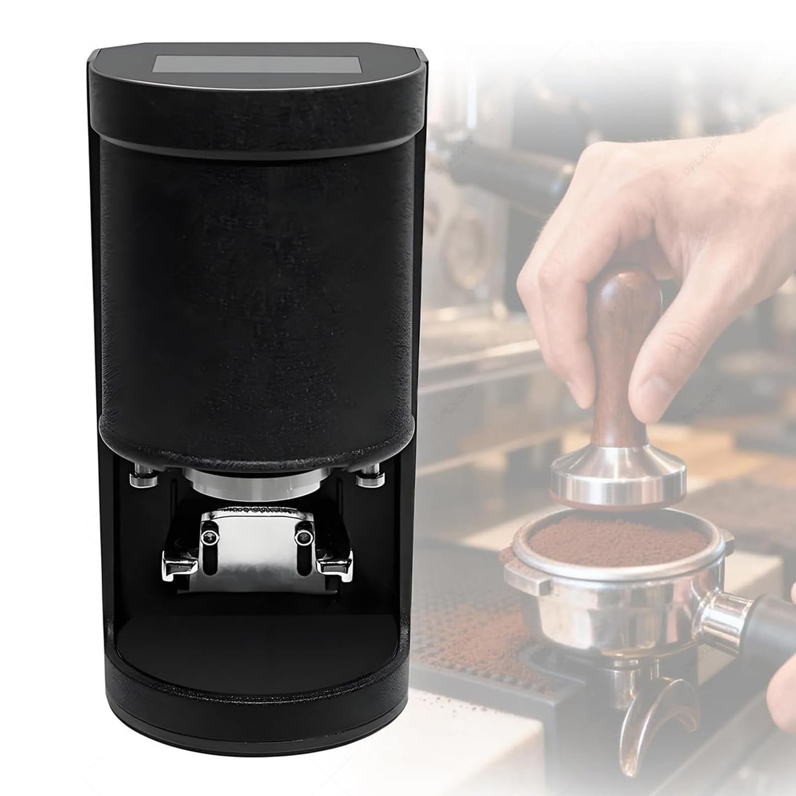 Prensador eléctrico automático de espresso con profundidad y presión ajustables, base fácil de limpiar para baristas y cerveceros caseros