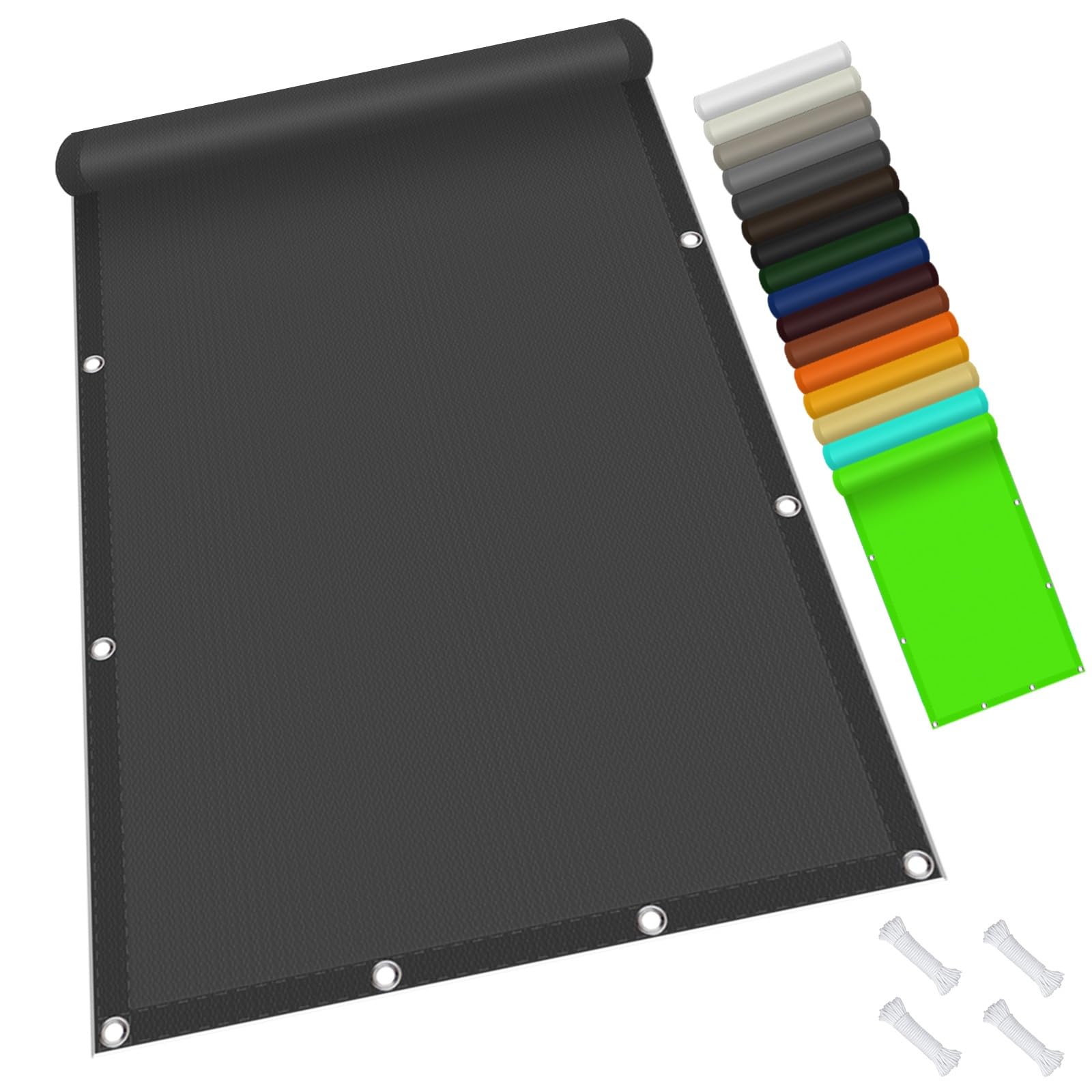 Żagiel Przeciwsłoneczny 2.2 x 4 m Odporna Na Warunki Atmosferyczne, Trwała, Z Filtrem Uv, Prostokątna, Wodoodporna Oddychające Markizy Na Kemping, Do Altany, Ciemny szary