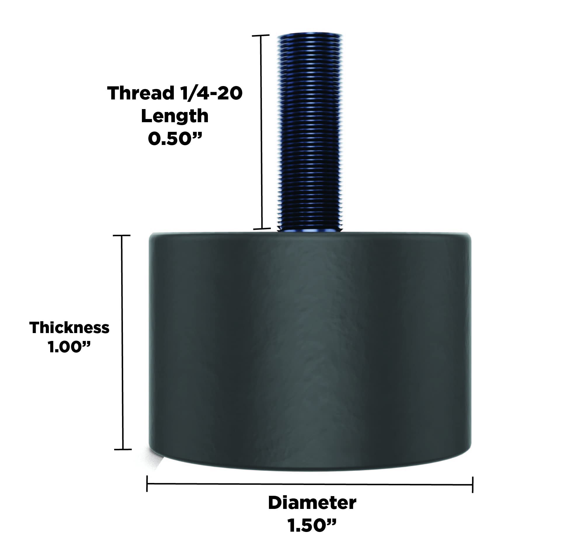 Isolate It!: Sorbothane Male Vibration Stud Bumper Mount - 1/4-20 - 1