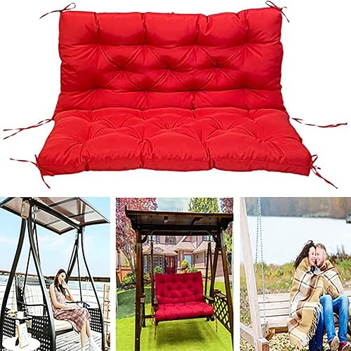 Miniatura 8 de Cojines de banco de 47 x 40 pulgadas, cojines de repuesto para asiento de 2 a 3 plazas, impermeables, de 5 pulgadas, cojines de sofá biplaza para