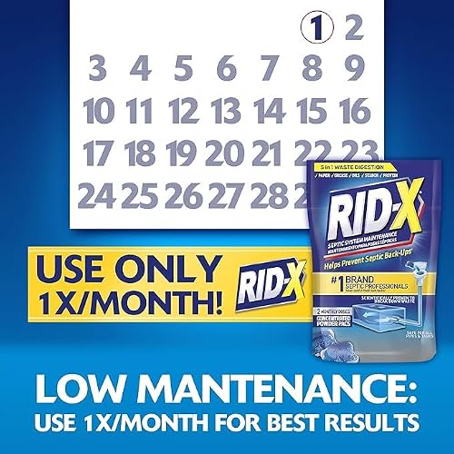 Rid-X Septic System Treatment, Septic Tank Treatment, 3-Monthly Supply Dual Action Septi-Pacs - 3.2 oz (Pack of 4)