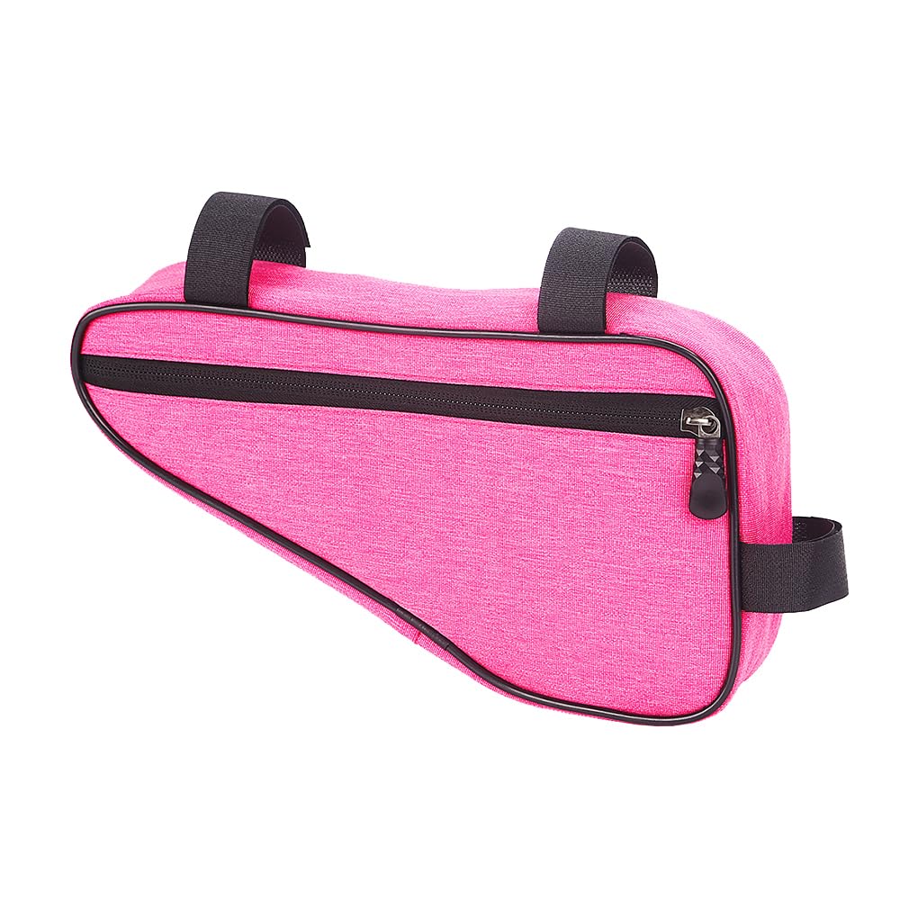 Biciclette da montagna Borsa a tubo anteriore Bici da strada Borsa triangolare di grande capacità Portasella Imballaggio Bici all'aperto, Rosa