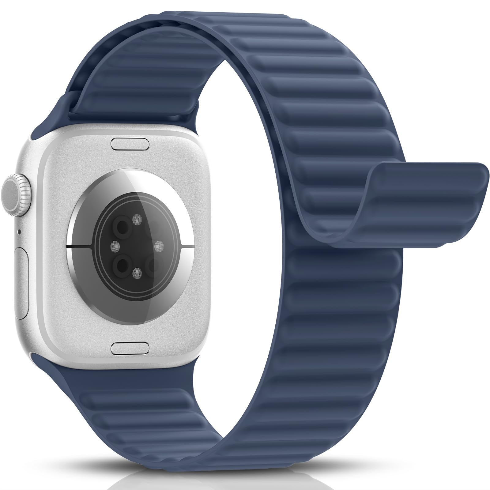 Higgs Magnetic Silicone Sport Strap Compatible with Apple Watch Straps 44mm 40mm 38mm 41mm 42mm 45mm 46mm 49mm for Men Women, Soft iWatch Wrist Band for Series 11 10 9 SE 8 7 6 5 4 Ultra 3 2 1