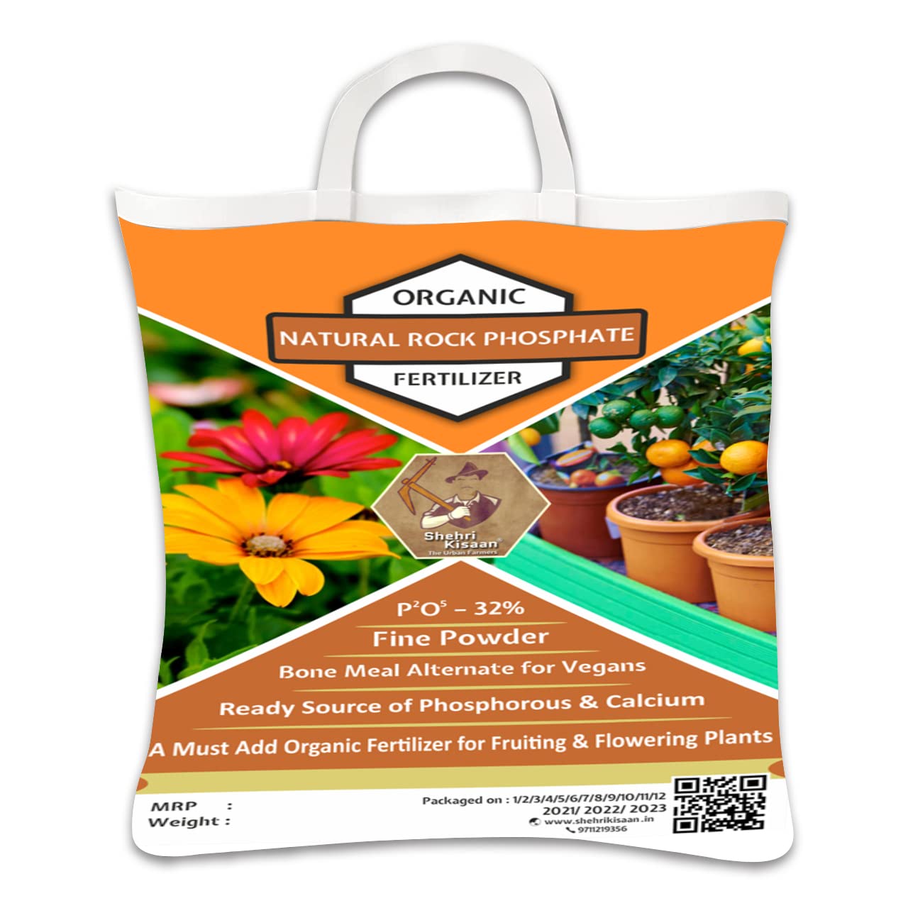 Shehri Kisaan® Rock Phosphate Natural- 5Kg | Organic Fertilizer for Fruiting & Flowering Plants | Slow Release Fertilizer Best Substitute for Bone Meal | High Concentration 00 32 00 Formulation (B09PGF5HVM) Amazon Price History, Amazon Price Tracker