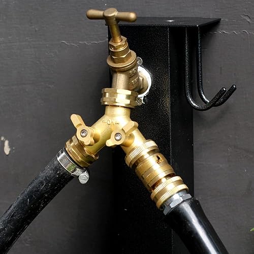 Miniatura 6 de Divisor de manguera de jardín, conector de 2 vías de latón resistente, grifo de jardín, divisor para grifo al aire libre, divisor de manguera,