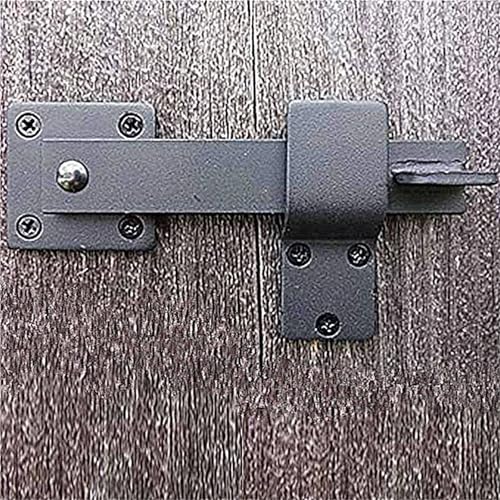 Loquet de portail de jardin coulissant en métal noir avec vis de fixation - 4