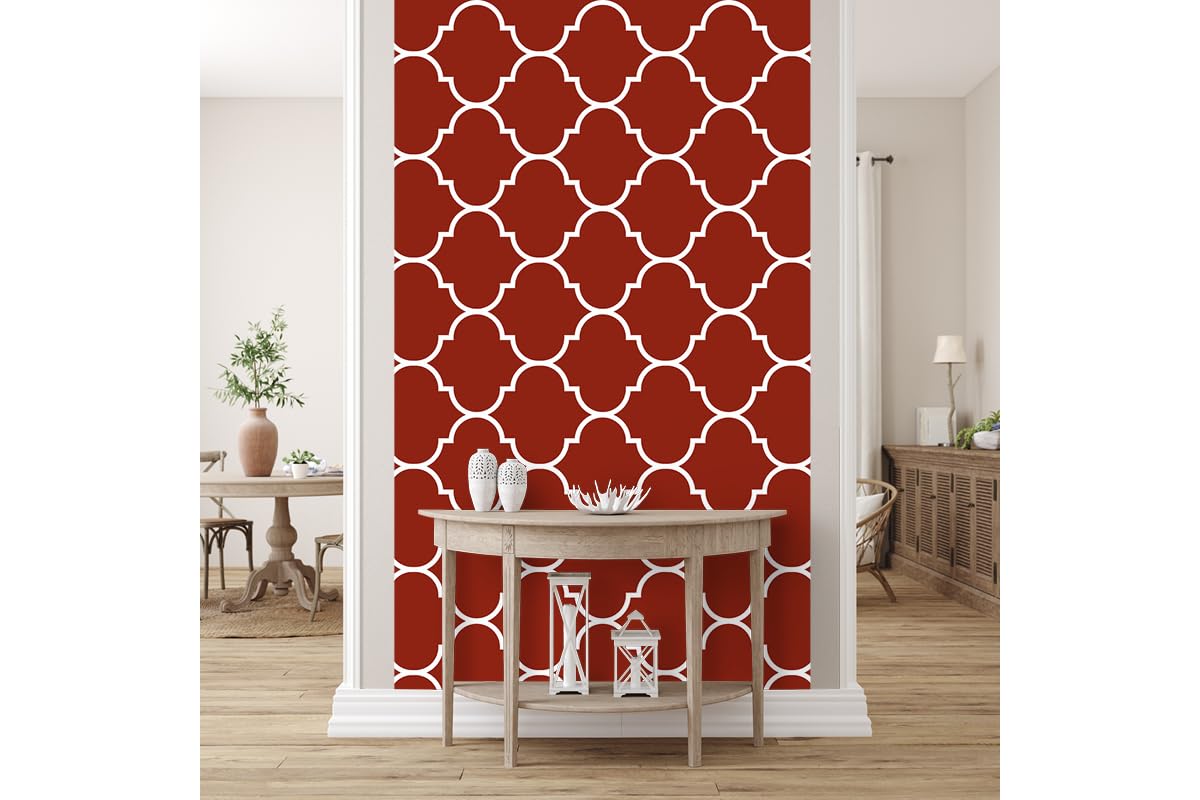 Papier peint intissé autocollante 120x250cm rouge crimson motif Maroc 21