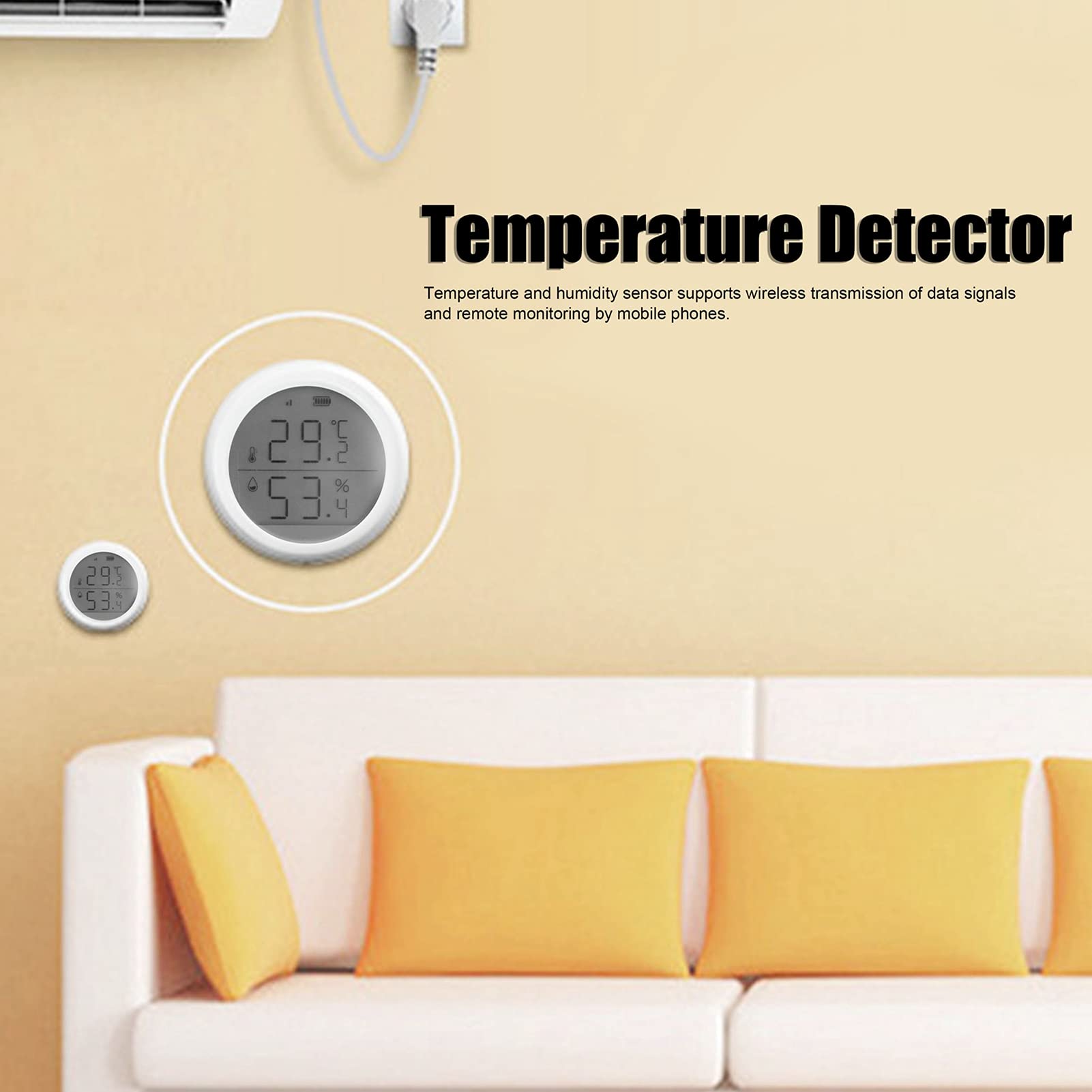 Czujnik temperatury i wilgotności Bezprzewodowy termometr Zigbee Higrometr Detektor ze zdalnym monitorowaniem dla inteligentnego biura domowego Materiał ABS 60g
