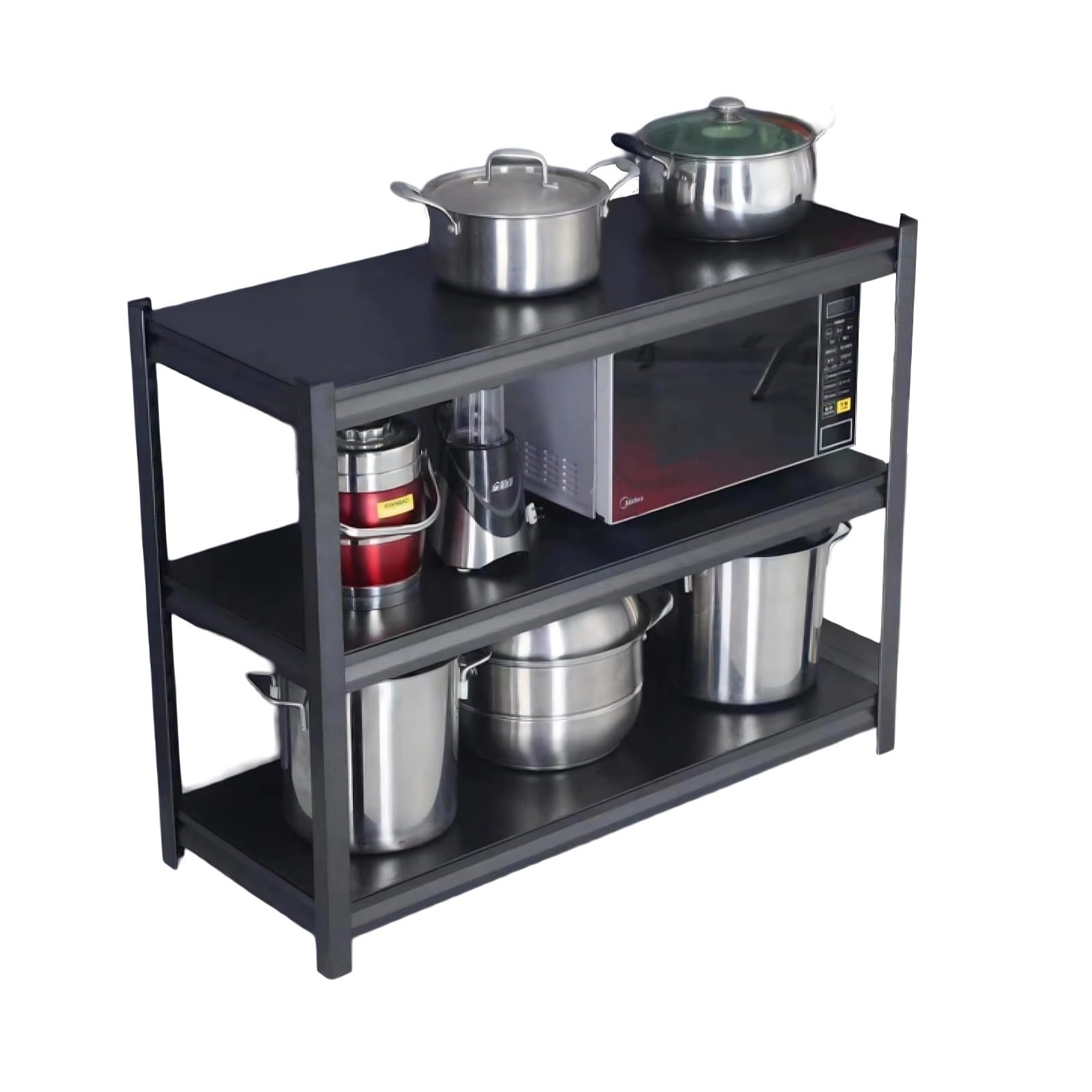 Scaffale da cucina in metallo a 5 ripiani, autoportante, per microonde, caffettiera, pentole e altro stile industriale, ideale per cucina, soggiorno e camera da letto (80 x 40 x 80 cm)