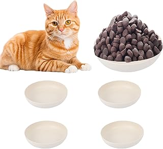 Whisker Fatigue Cat Bowl, Cat Food Bowl Shallow Wide Pet Food and Water Bowl, Durable Wheat Straw Cat Bowls for Indoor Out...