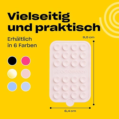 Miniatura 6 de OCTOBUDDY Funda desmontable de silicona de doble cara con succión para teléfono - Manos libres, soporte de agarre fuerte para selfies y videos