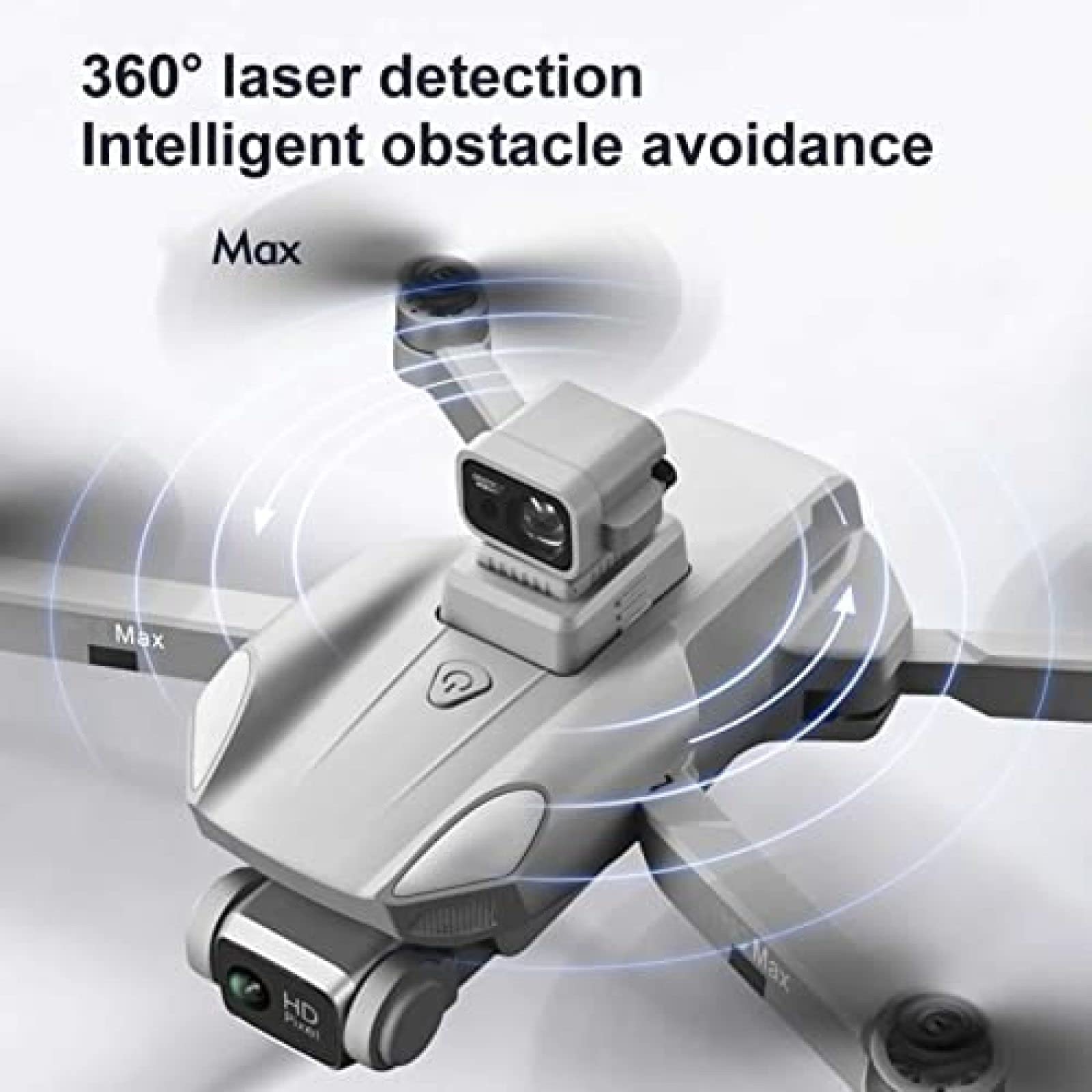 Droni con fotocamera per adulti Drone 4K per evitare ostacoli 60 minuti di volo 1 km Portata del telecomando Drone GPS Ritorno automatico a casa Quadricottero RC senza spazzole,Bianca