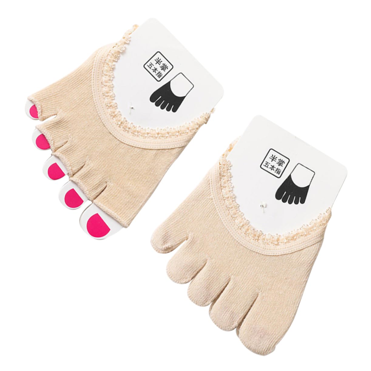 PACKOVE 2pairs Half Palm Socks Invisible Forefoot Liner Socks Delicate Lace Design Comfortable Cushions for High Heels Breathable and Elastic Seasons