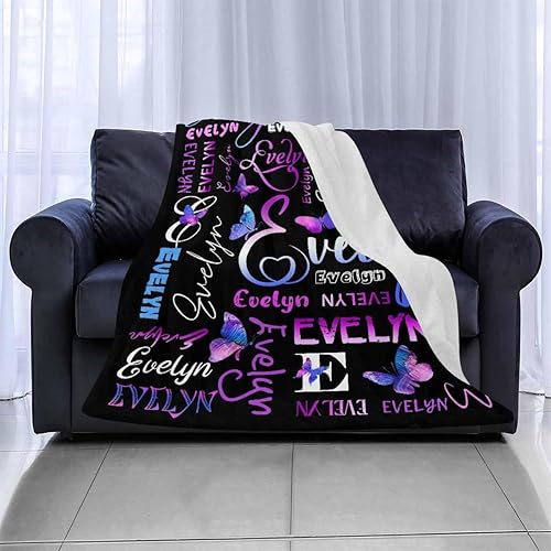 Miniatura 3 de Mantas personalizadas con nombre para adultos y niños, manta de forro polar suave personalizada, mantas de Navidad para hombres, mujeres, bodas,