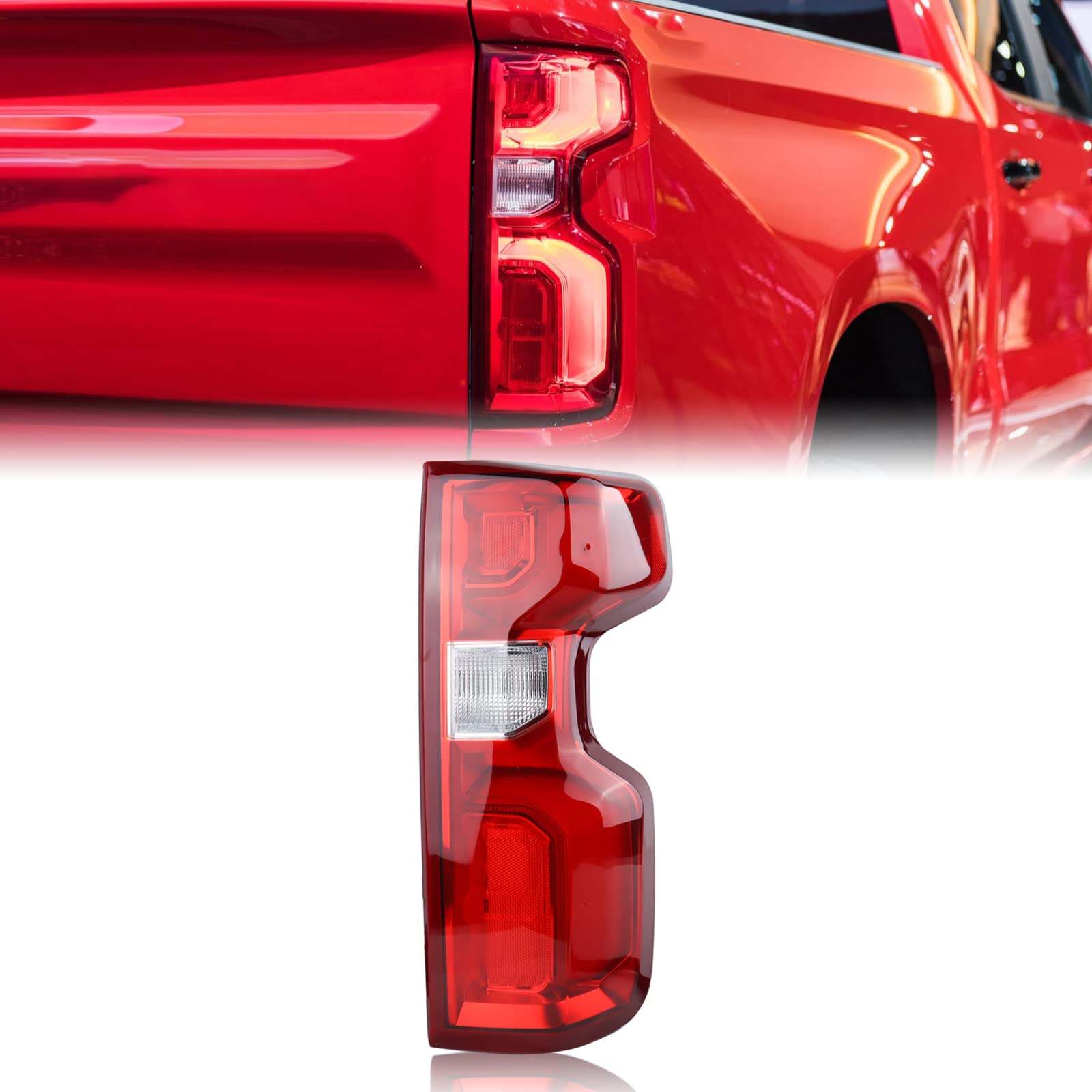 Photo 1 of Duolctrams LED Brake Tail Light Rear Lamp Assembly Right Passenger Side Compatible for 2019 2020 2021 Chevy Silverado 1500 (Only compatible with LED tail lights of original vehicles)84678149 GM2800311 Right (Passenger Side)