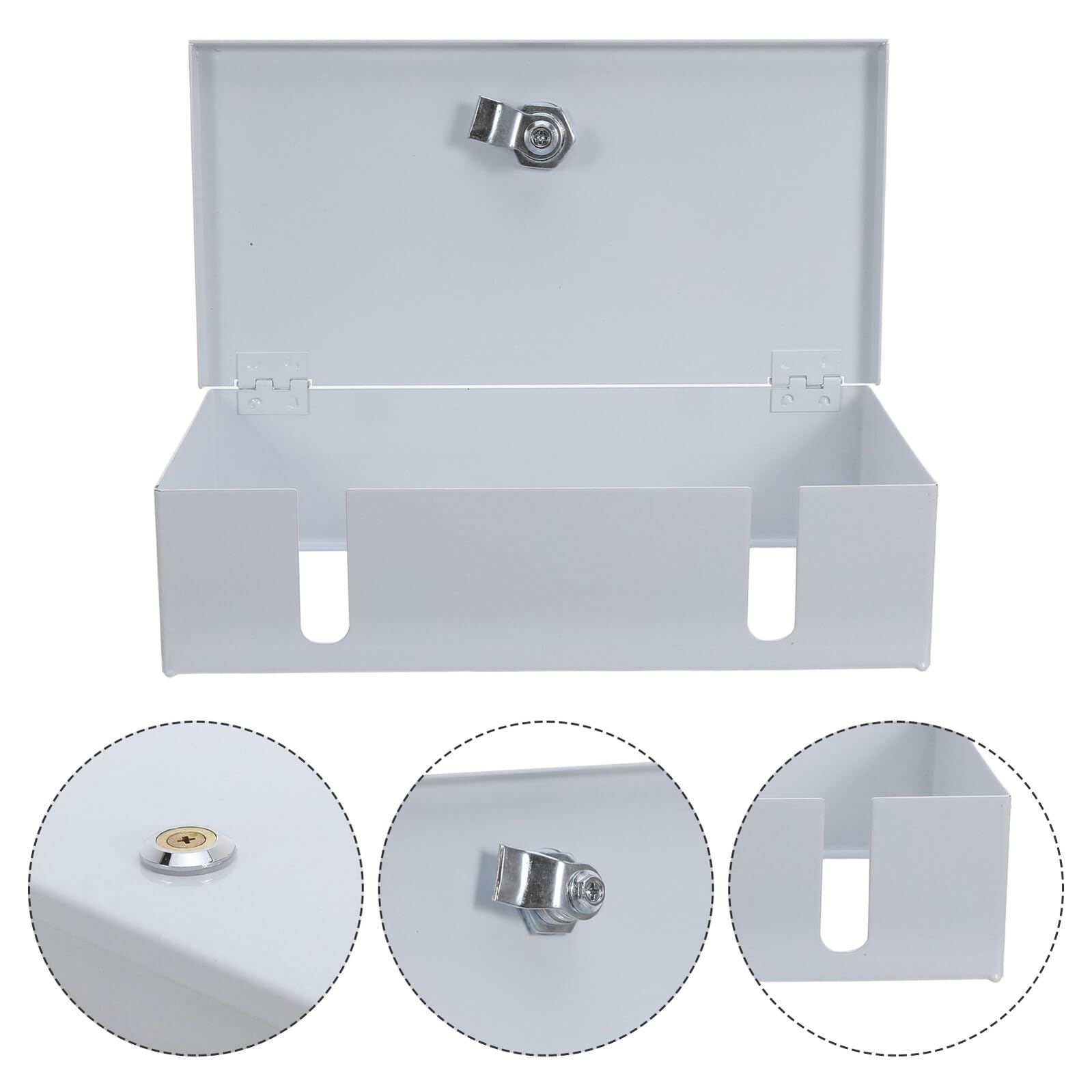 jojofuny Copertura per Presa Esterna 86 Tipo in Ferro Bianco Serratura Protezione Antipioggia Resistente alle Intemperie per Prese Elettriche da Esterno per Bagno Cucina e Uso