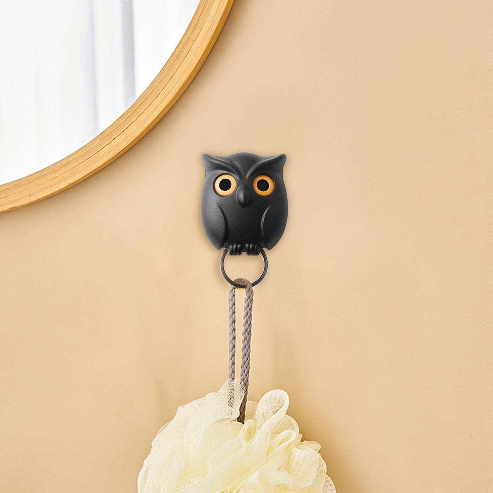 Porte-clés Mural Hibou Kaxenig - Design Yeux Qui S'ouvrent/ferment, En ABS, Pour Entrée Ou Bureau