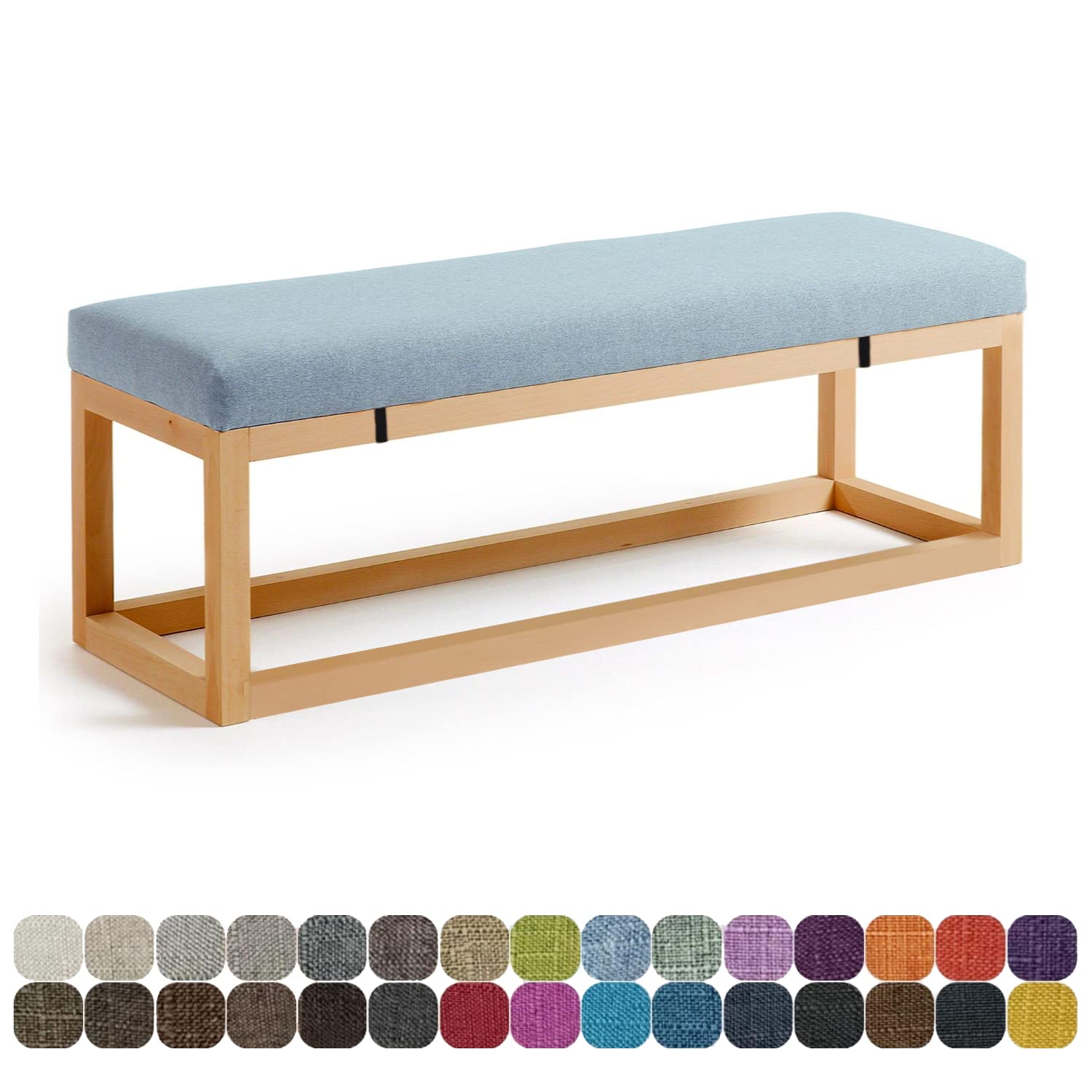 cushion,Indoor Furniture Bench Cushion 120x35x5cm Patio Bench Pad Bay Window Seat Cushion Garden Sofa Couch Rocking Chair Pad with Elastic Bands Color #9 Light Blue