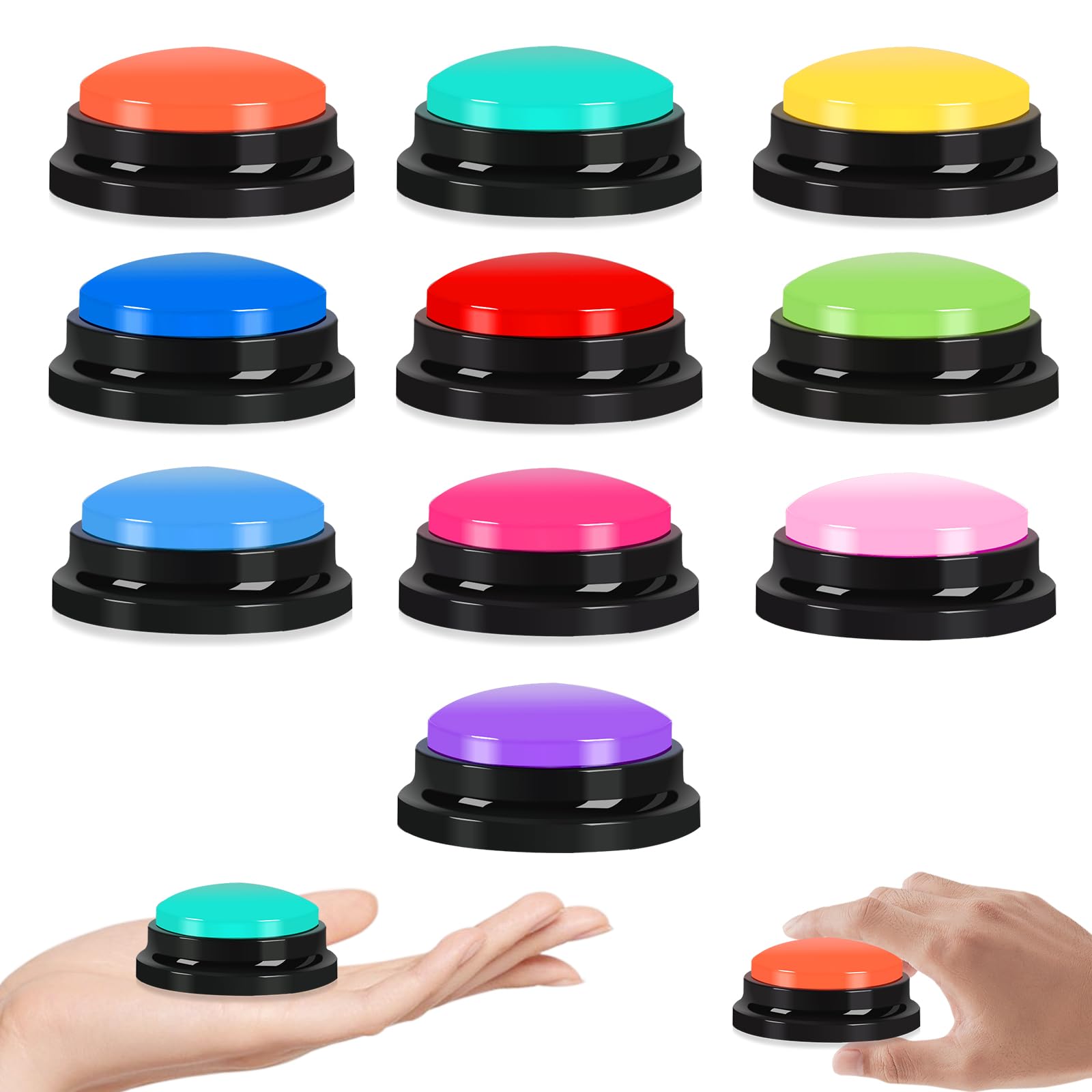 10 Pcs Recordable Answer Buzzers Button Answer Buzzers Game Show Buzzer Recordable Button Perfect for Classroom Team Trivia Games