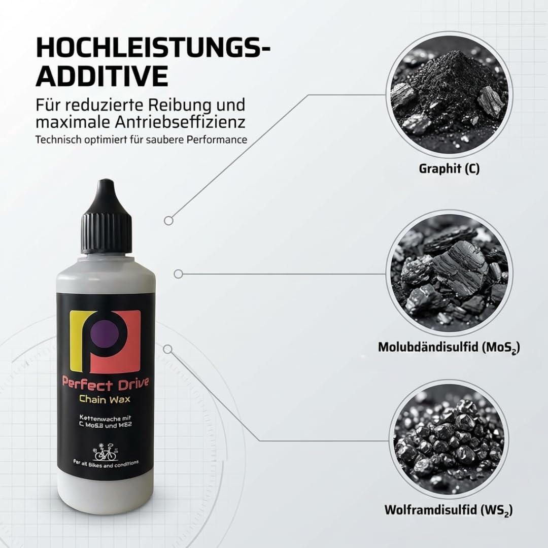 Premium Kettenwachs mit Graphit, MoS₂ & WS₂ – Für Rennrad, Gravel, MTB & E‑Bike