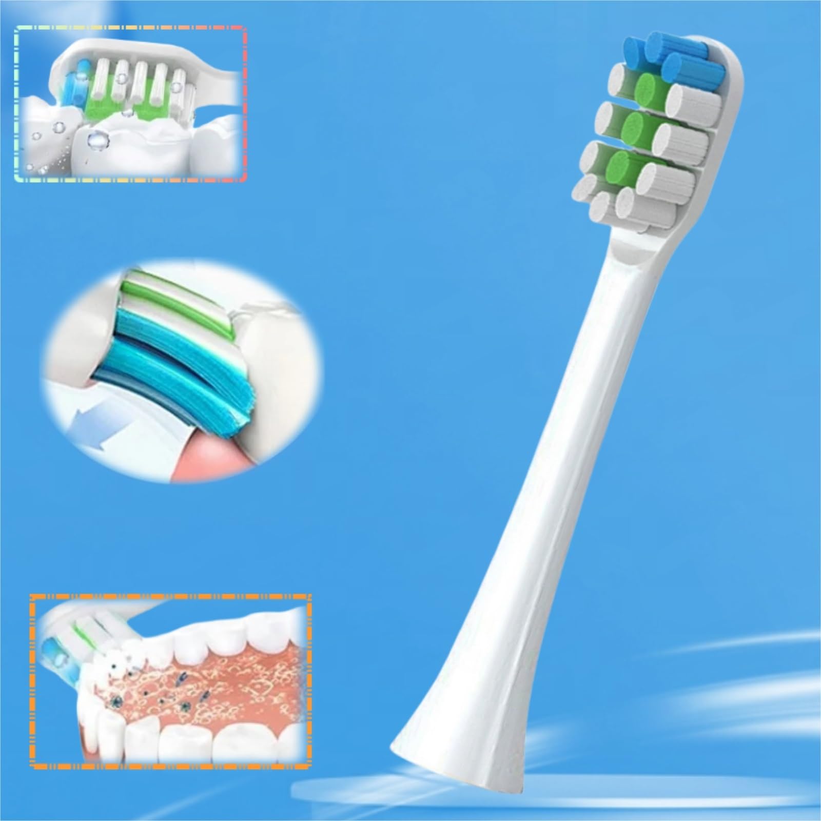 Testina Di Ricambio Per Spazzolino Da Denti, Compatibile Per Lebooo LBT-203552A, LBT-203554A, LBT-203532AA, LBT203552B, LBT-203557A Spazzolino Elettrico(10 pcs)