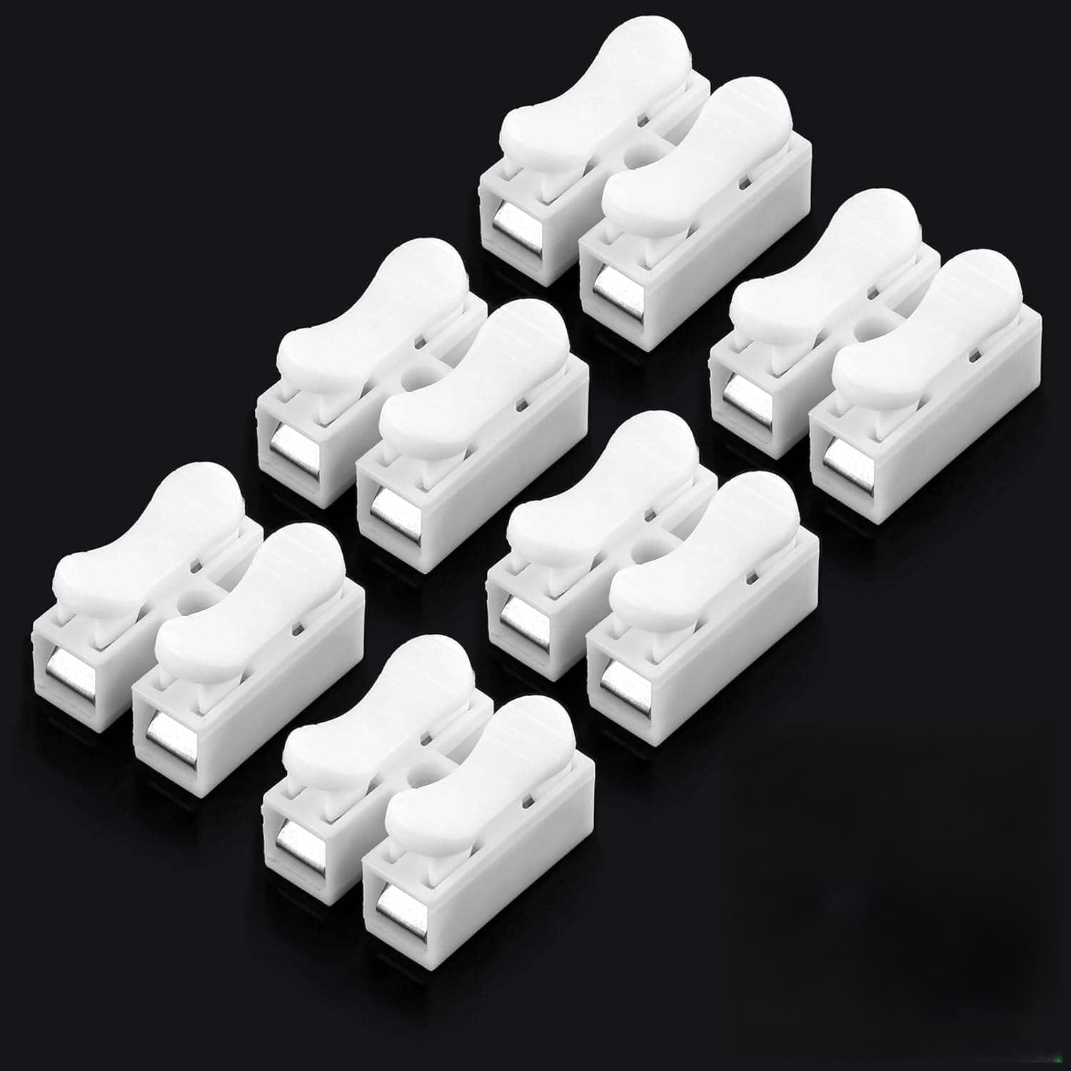 100Pcs Cable Connectors 2 Pins Electrical Push Type Quick Splice Lock Wire Terminal, 220V 10A, Pack of 100-image-32