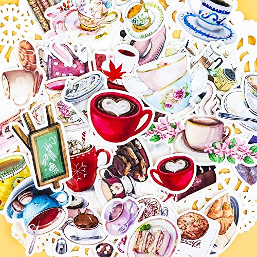 Preisvergleich Produktbild SZYND Kreative niedliche selbstgemachte Gourmet-Getränkeaufkleber Kaffee Scrapbooking Cartoon Papieraufkleber / wasserdichtes Briefpapier DIY 38Pcs