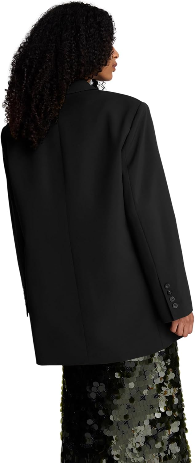 Kenneth Cole Womens Luxe Twill Three Button Boyfriend Blazer - Image 3