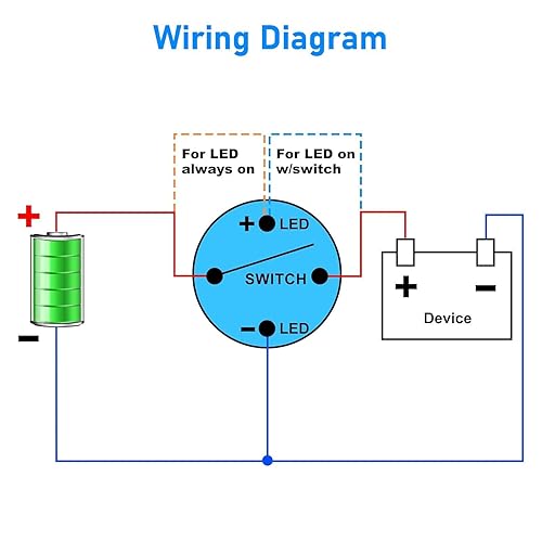 Miniatura 6 de Linkstyle 5 interruptores de botón de bloqueo de 0.472 in, interruptor de bloqueo automático SPDT impermeable de encendido y apagado de metal con