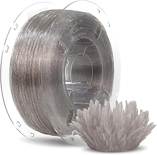 VOXELAB 3D Printer 1.75mm Sparkle PLA Filament with Shiny Powder Magic, Rainbow Glitter PLA Clear Filament for Most FDM 3D Printer, Dimensional Accuracy +/- 0.02mm, 1kg Spool(2.2lbs),PLA Sparkle Clear