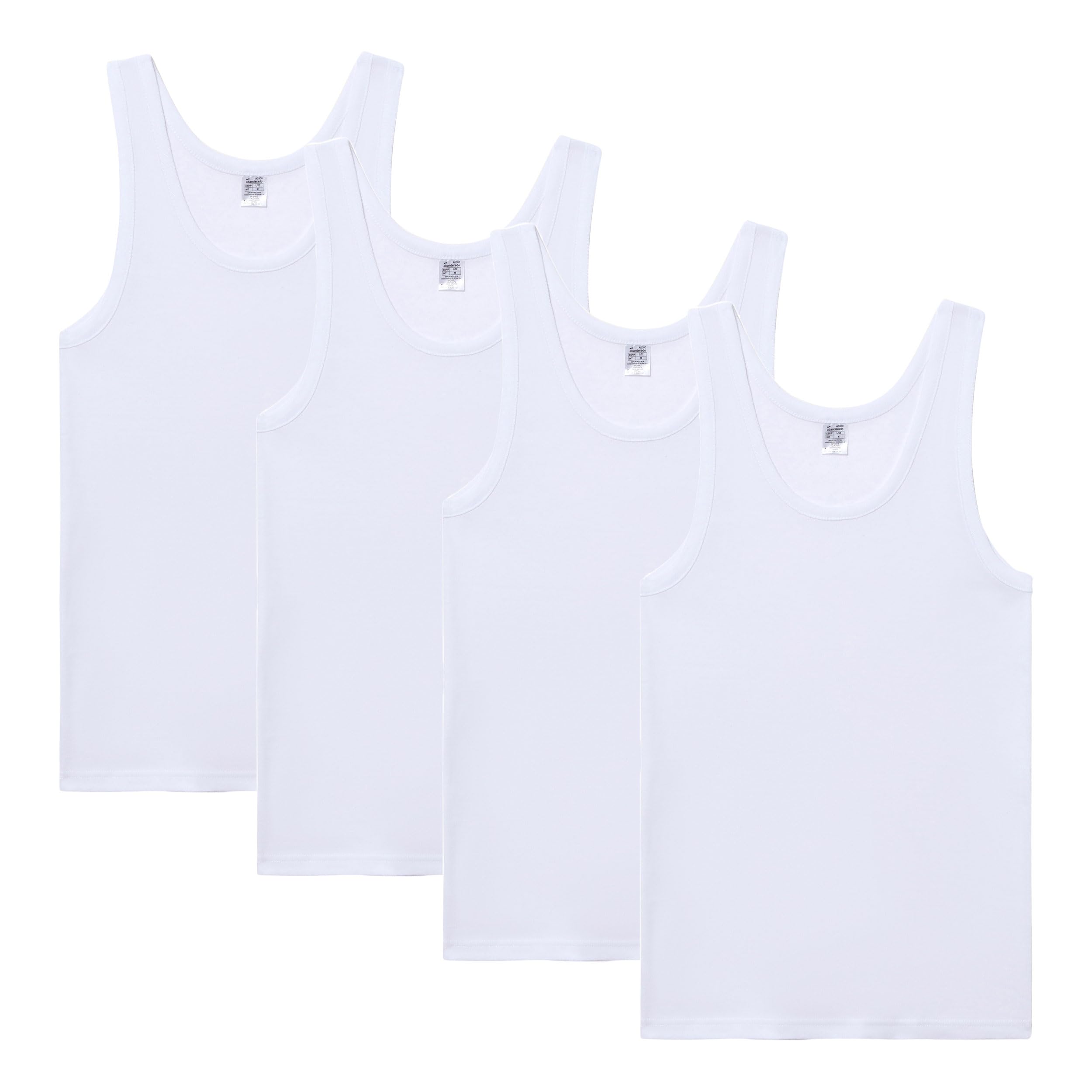 ABANDERADOMen's Lote X4 Camisetas Tirantes Algodón Base Layer (pack of 4)