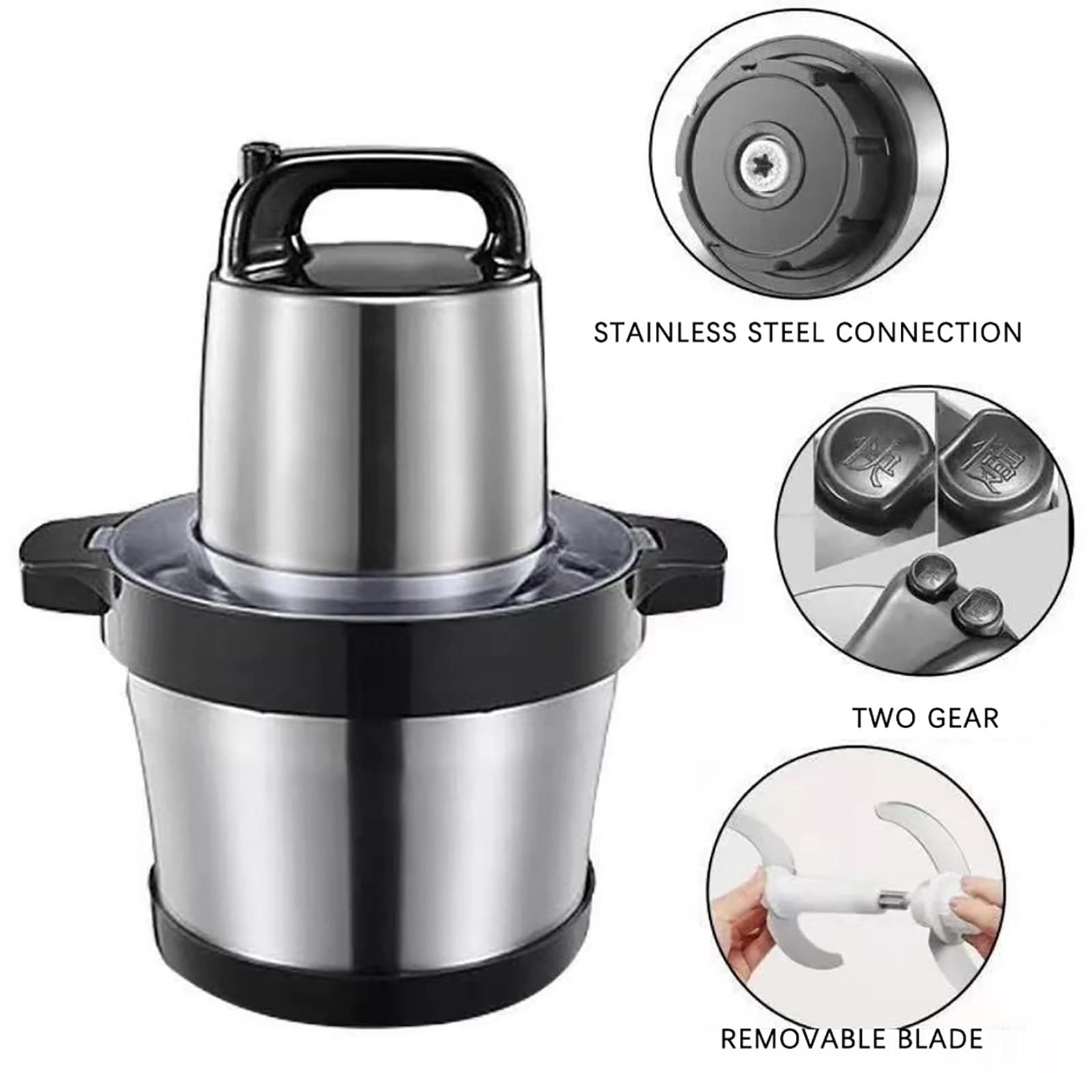1/2pcs Electric Food Chopper - Large Food Processor, Detachable Chopper | 3l Adjustable Electric Grinder with 300W Powerful Motor, Bowl Chopper Meat Processor for Vegetables Onion Fruit and