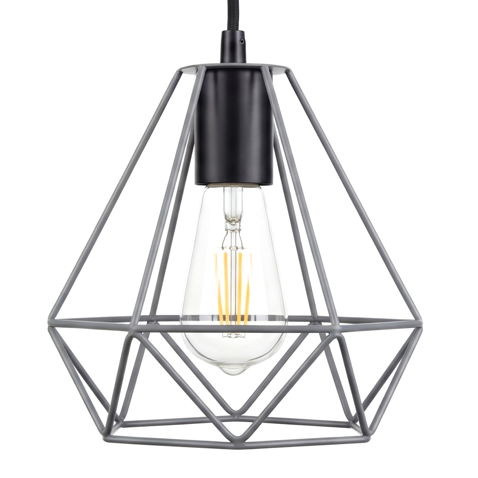 GIGGI Grey Lampshade for Ceiling, Lamp Shades | Light Shade Ceiling Light Industrial Wire Basket Metal Basket Pendant Lighting Ceiling Light Shade, Lamp Shades Ceiling for Indoor Pendant Light Shade