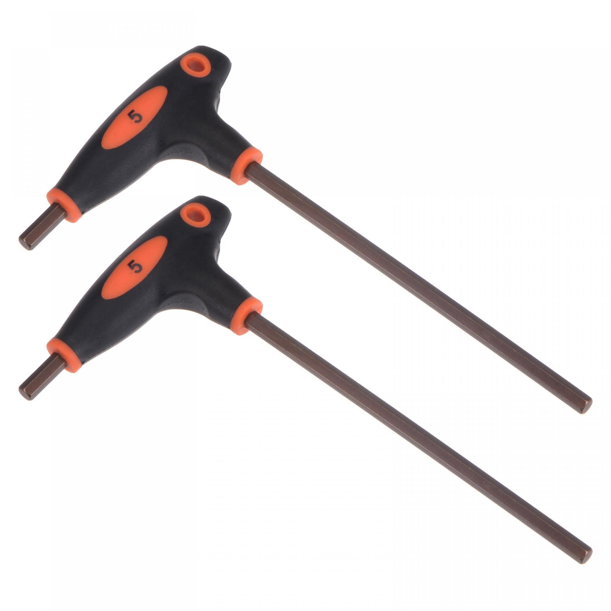 TOP-VIGOR 2Pcs 5mm Hex Key T-Handle, T Bar Dual End Wrench Spanner Allen Key for Home Repair and Mechanical Maintenance Metric S2 Steel