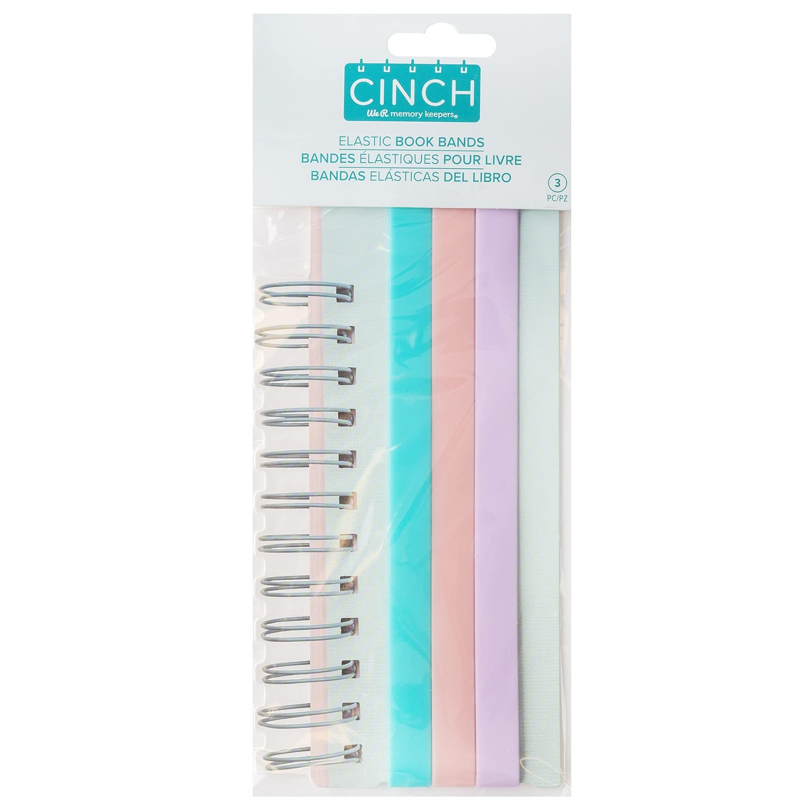 We R Memory Keepers Cinch Book Bands 3/PKG, Synthetic Rubber, Multicolor