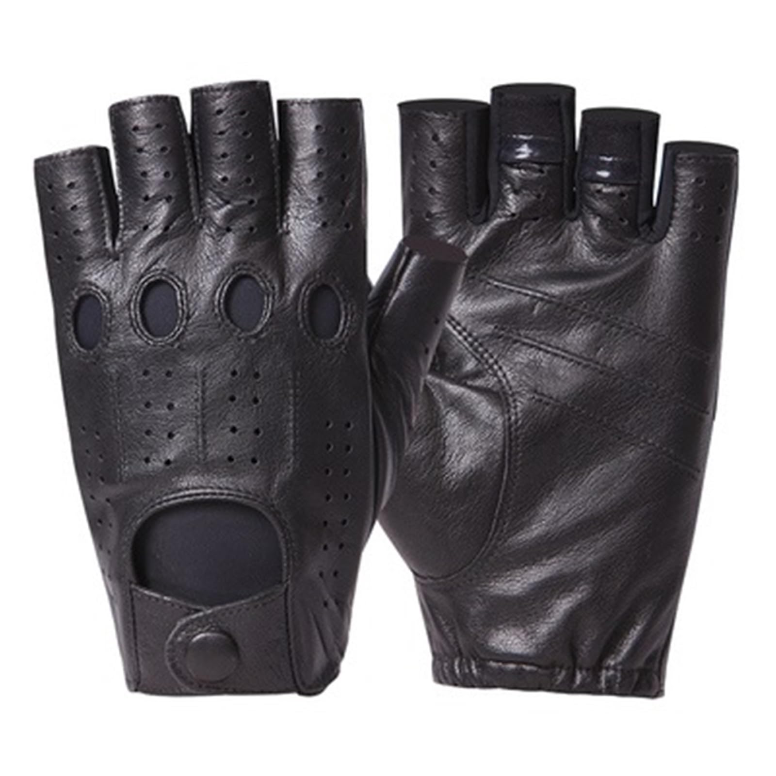 Guanti da guida in pelle Guanti invernali da uomo in pelle, mezze dita, sottili, antiscivolo, senza, traspiranti, for la guida, esterno, palestra
