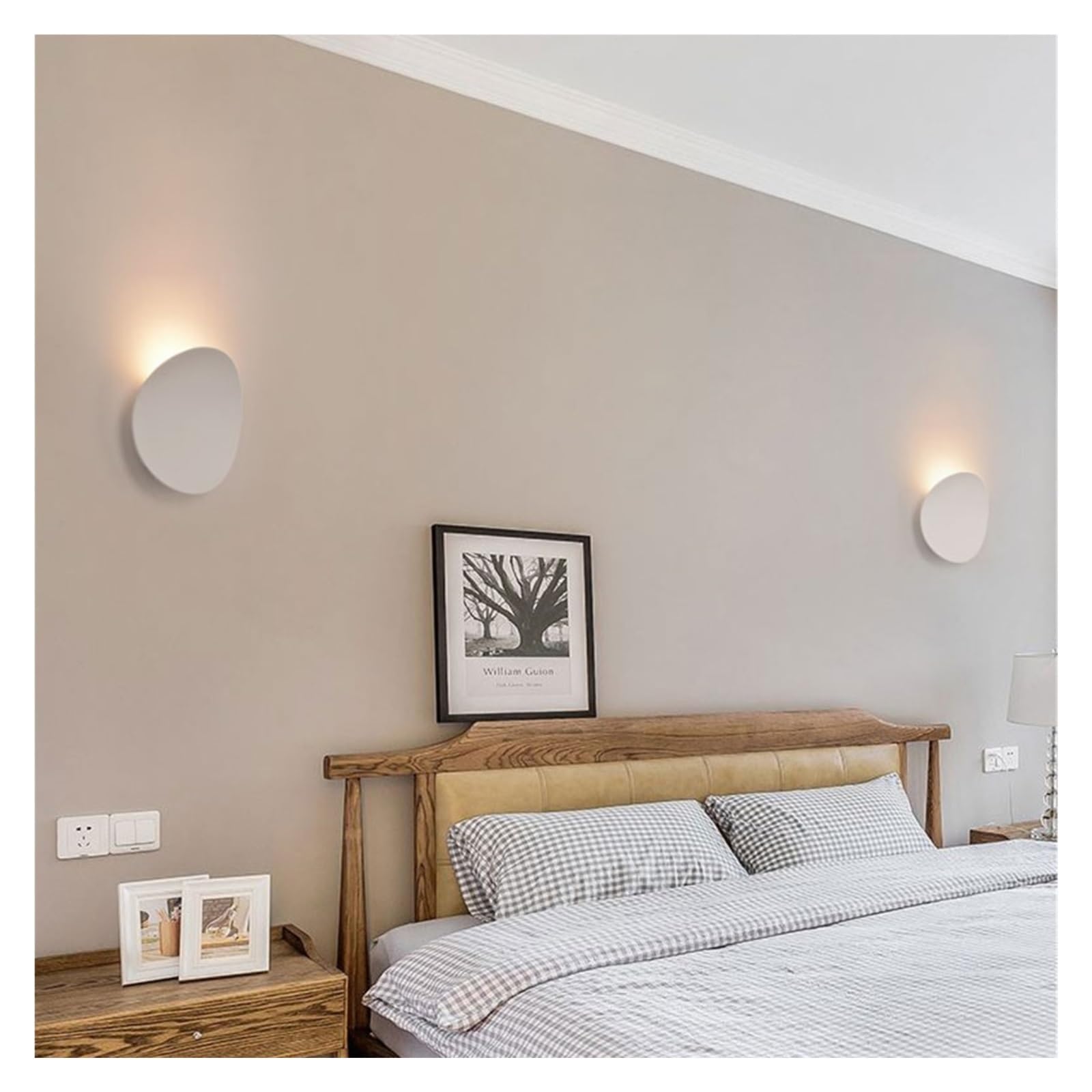 Kinkiety Wewnętrzne LED, Nowoczesna Prosta Aluminiowa Lampa Ścienna, Oświetlenie Sypialni I Salonu, Czarno-biało-złota Łatwy w instalacji(Black,Warm White (2700-3500K))
