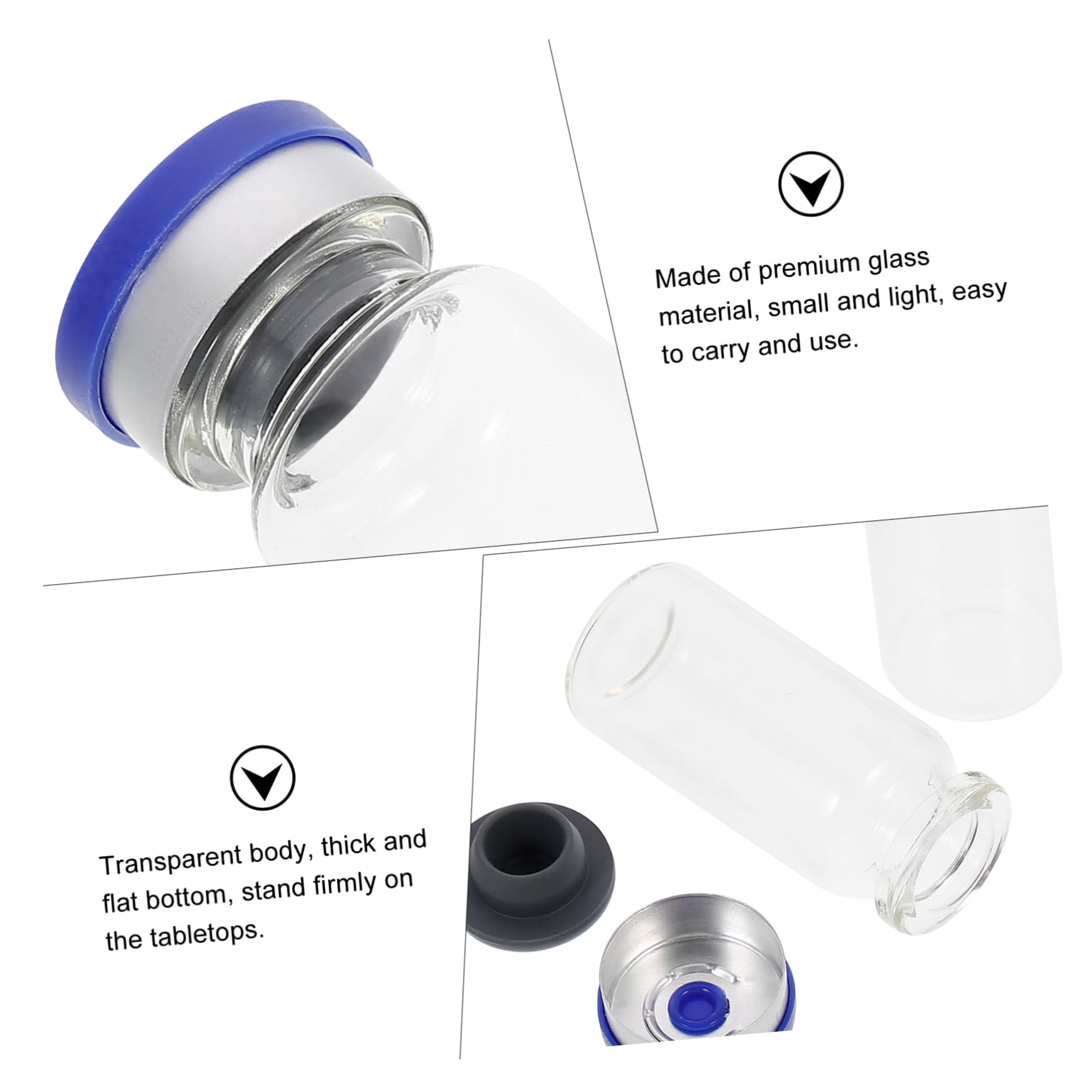Transparente Glasampullen 10ml 100 Stück aus Glas für Laborproben