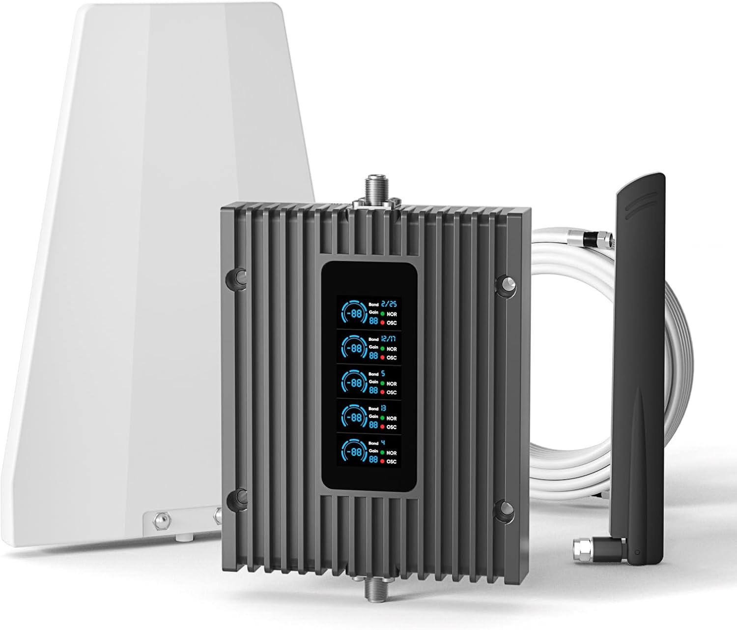 Cell Phone Booster for Home, Covers Up to 3,000 Sq. Ft, Real Time Signal Monitor, Boost 5G 4G LTE for All U.S. Carriers, FCC Approved Cell Signal Booster