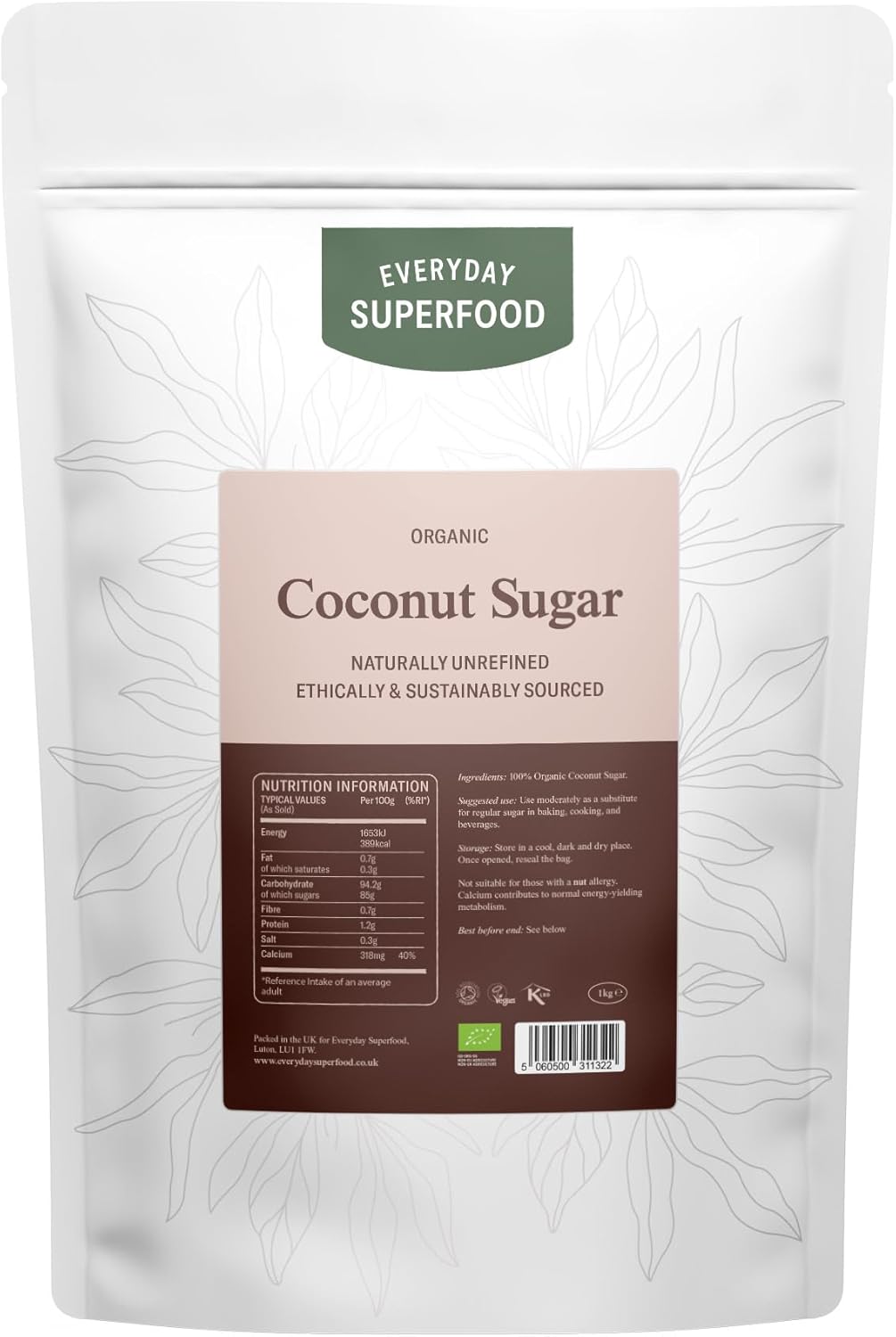 Everyday Superfood Organic Coconut Sugar 900g | Ethically-Sourced | No Fillers | Coconut Palm Sugar