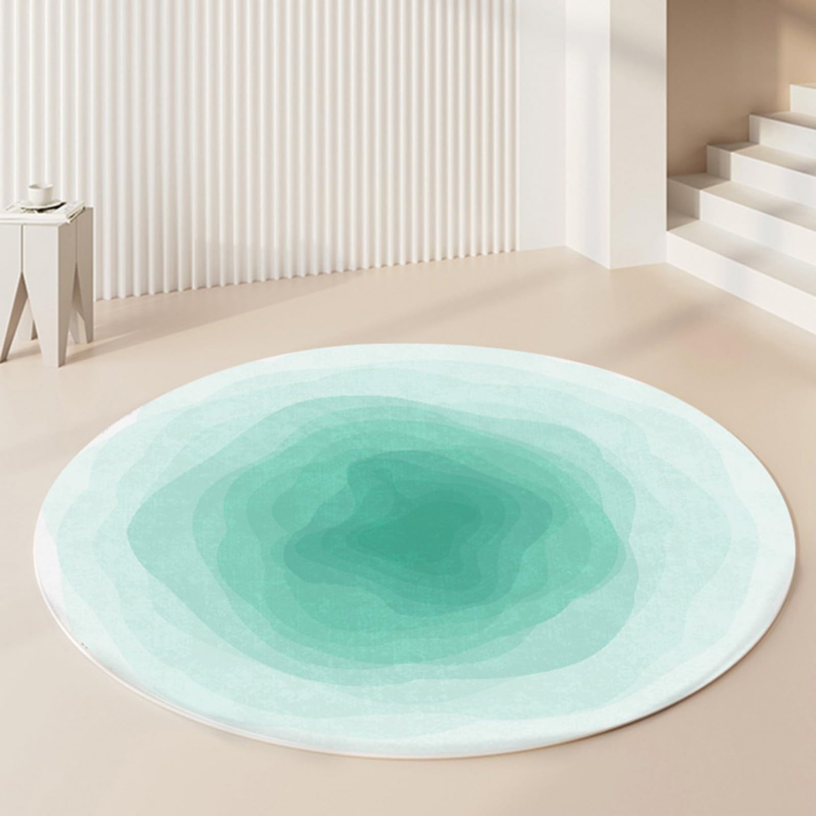 Tapis de salon rond et doux décoration chambre dégradé 140 cm