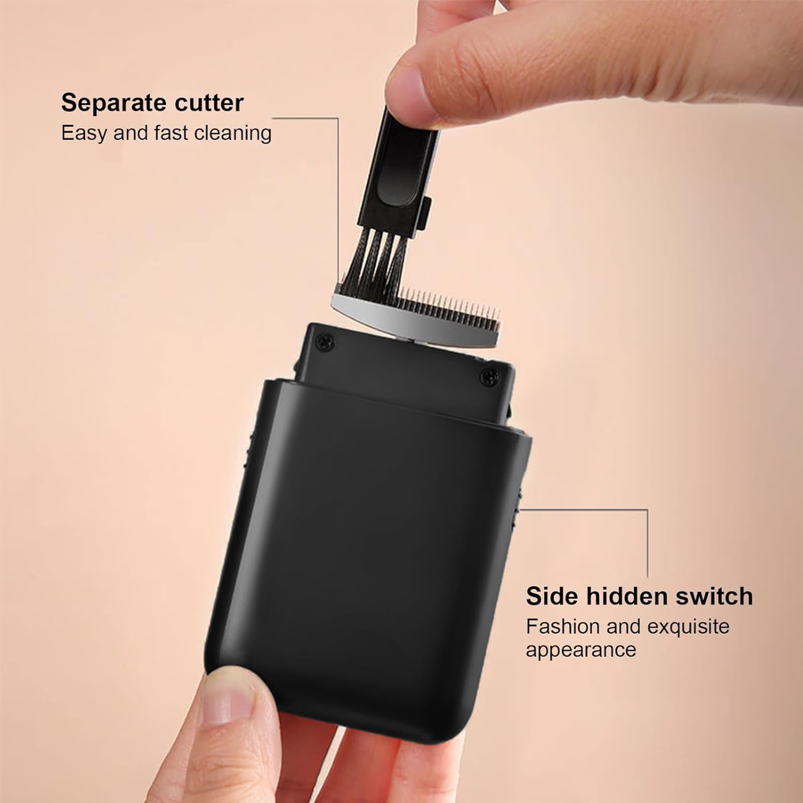 Rasoio a lamina da uomo multifunzione con basette pop-up, ricaricabile tramite USB, mini rasoio da viaggio per barba e peli del viso