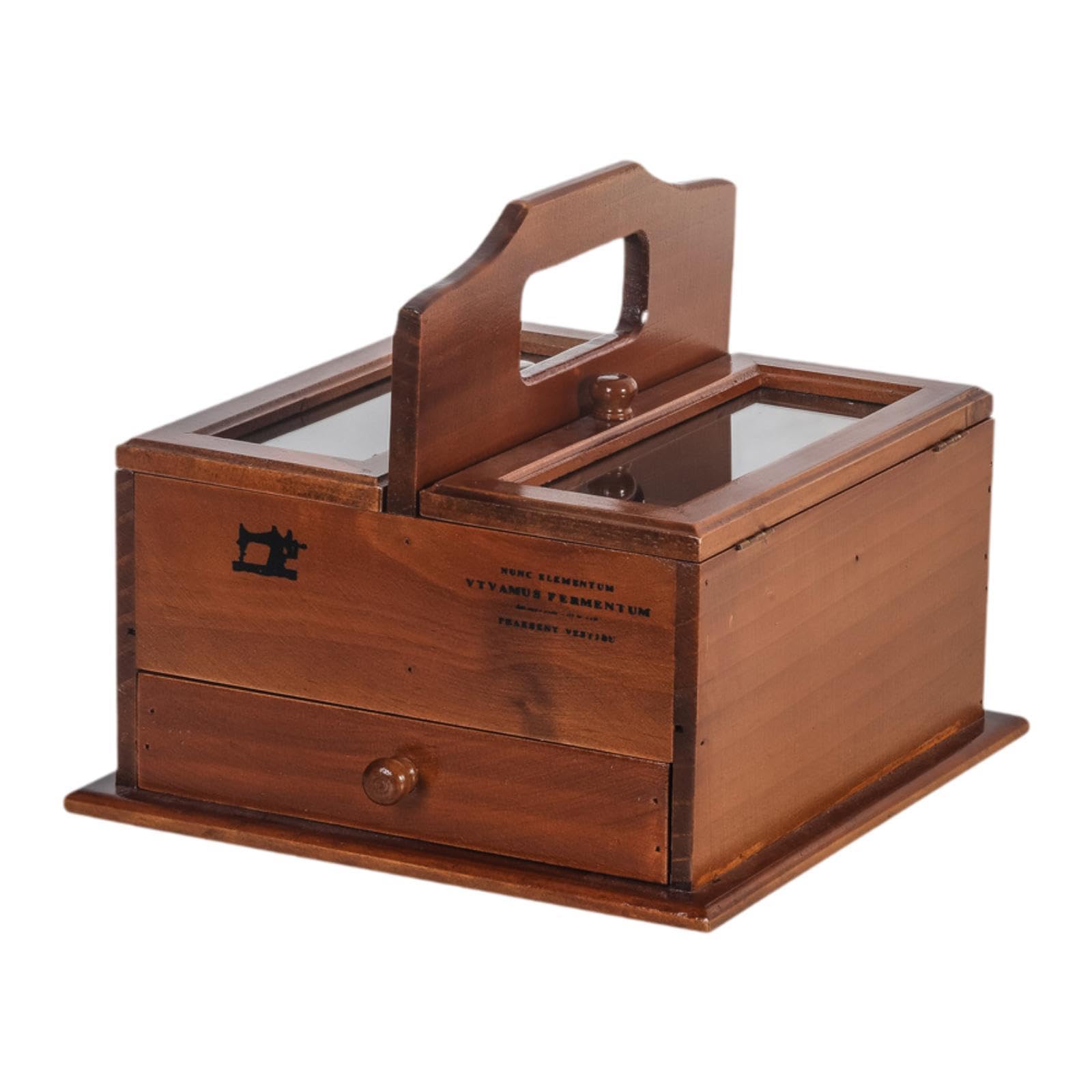 Caja de Costura de Madera, Caja de Almacenamiento para Manualidades, Carrete de Hilo de Coser,