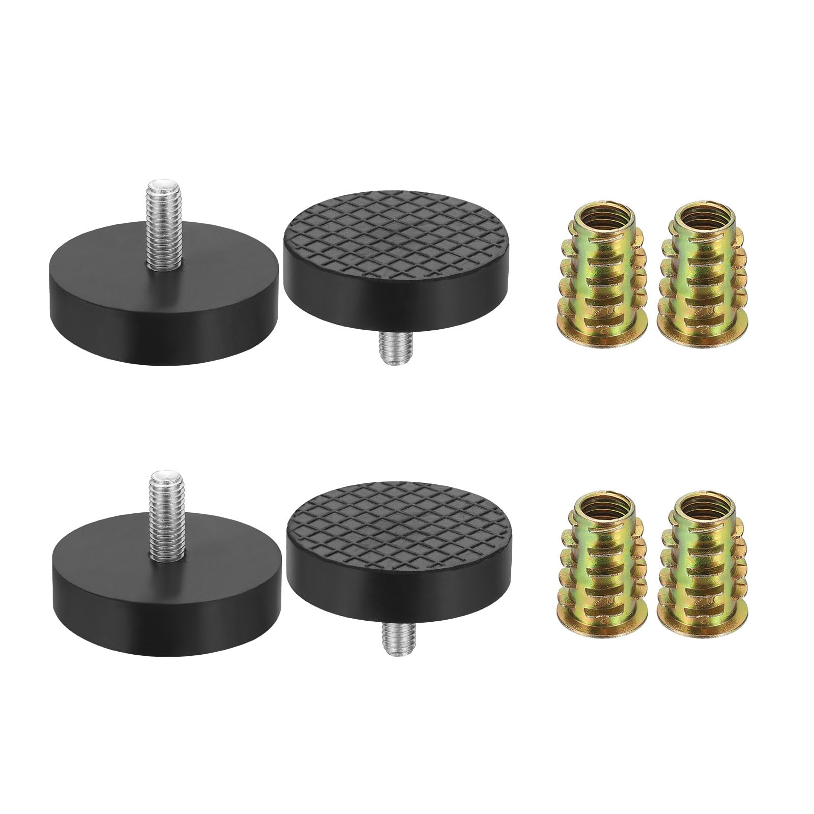 sourcing map 4Pcs M8 x 19mm Thread Adjustable Furniture Levelers, 50x32mm Furniture Leveling Feet Screws in Threaded Glide Leveling Floor Protector for Table Chair Cabinet Legs