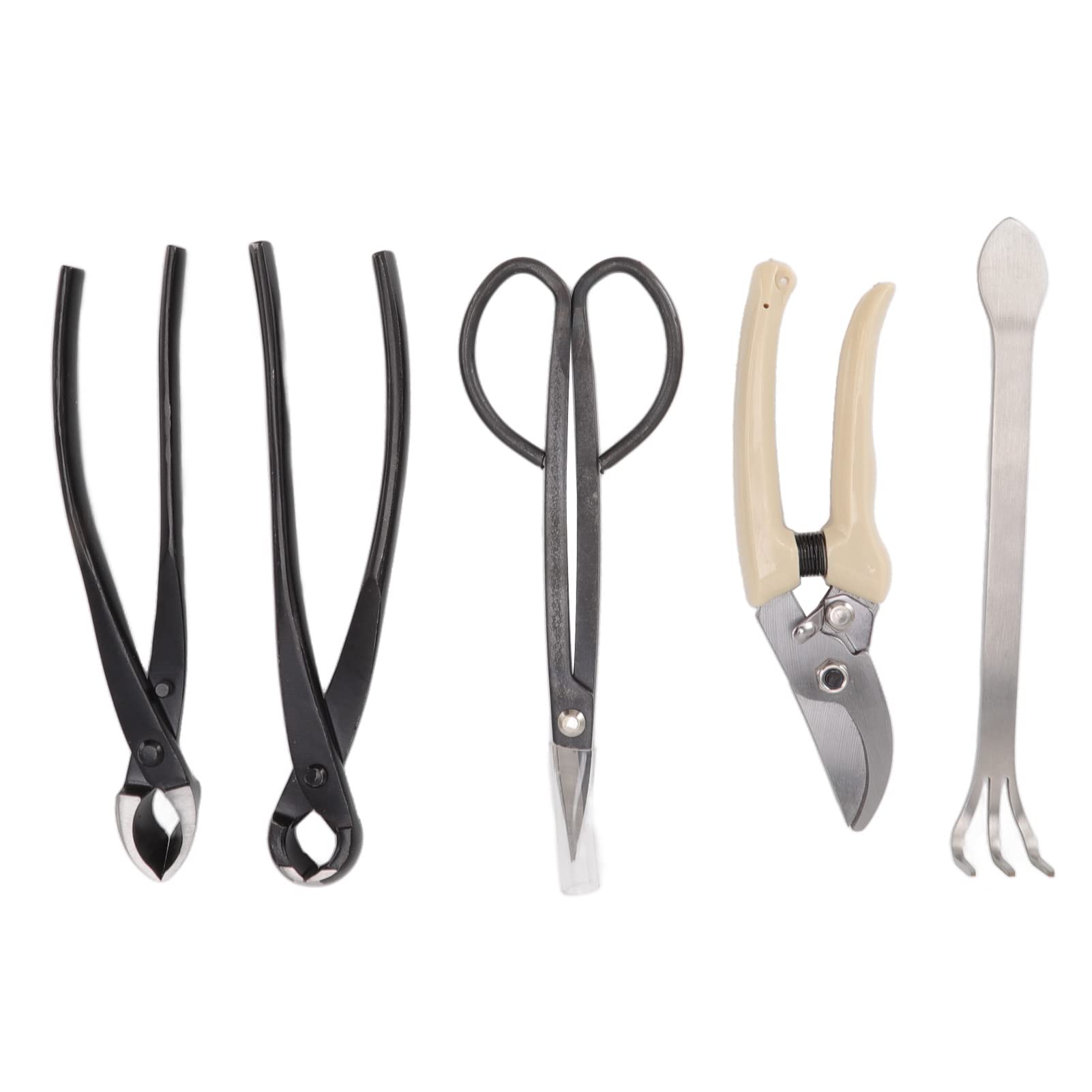 Kit di Attrezzi Per Bonsai con Custodia, 5 Pezzi Forbici da Taglio Set di Attrezzi da Giardino Strumenti Per Bonsai Succulenti Forbici Per Bonsai in Acciaio al Carbonio Rastrello Taglierina Per Rami C