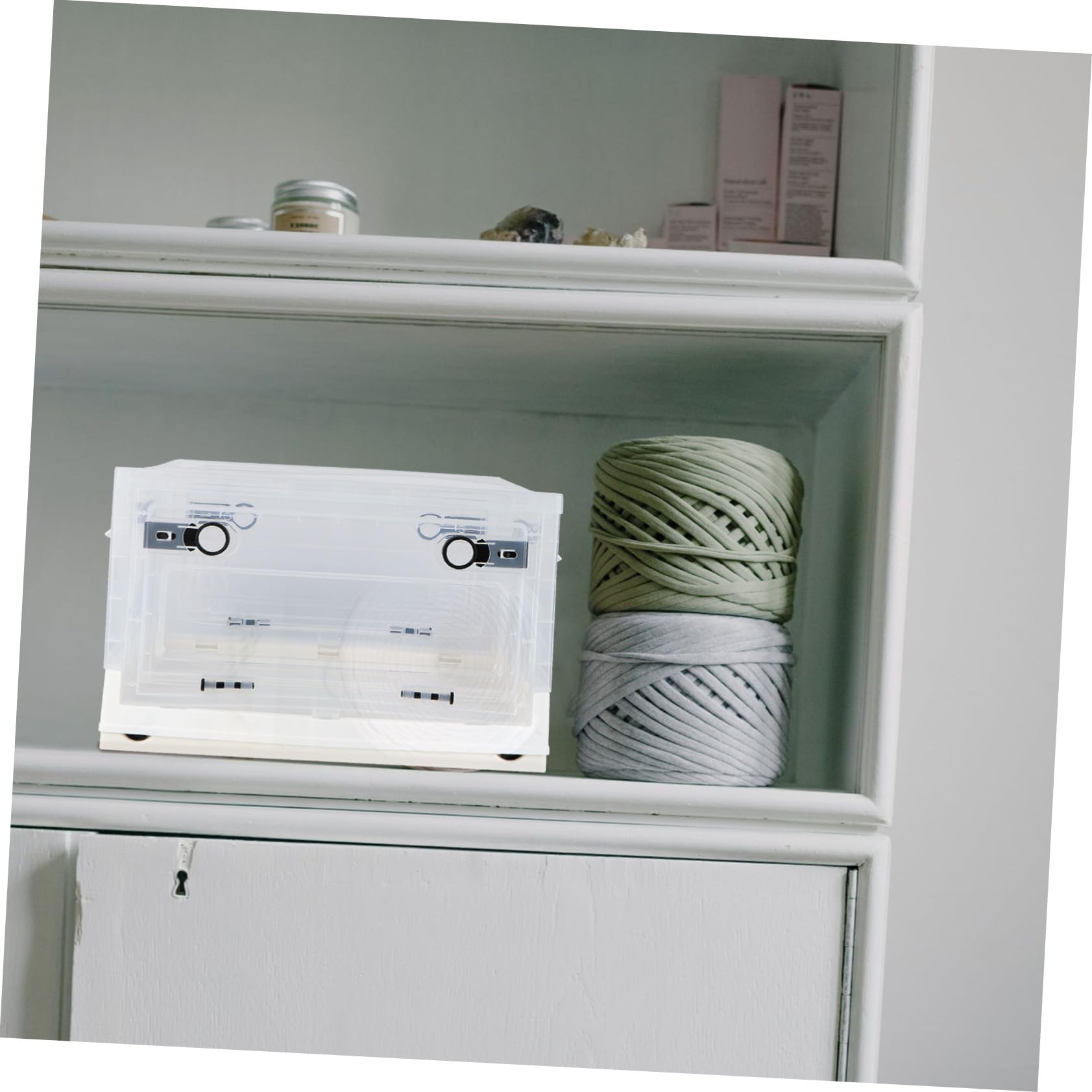 Caja Plegable de Plástico Multiusos para Almacenamiento Doméstico Organizador Transparente para Ropa y Juguetes Diseño Visible y Resistente Pequeño